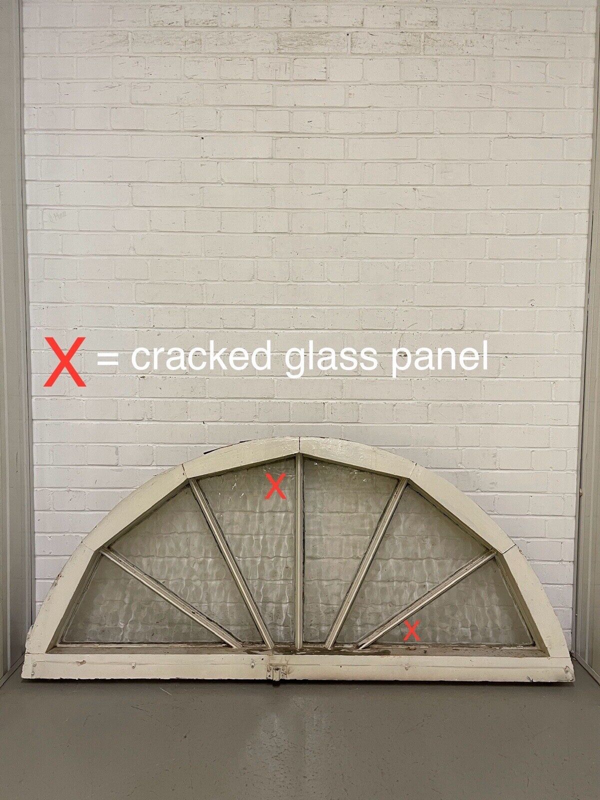 Reclaimed Old Georgian Edwardian Fanlight glass Panel Wooden Window 730 x 1655mm