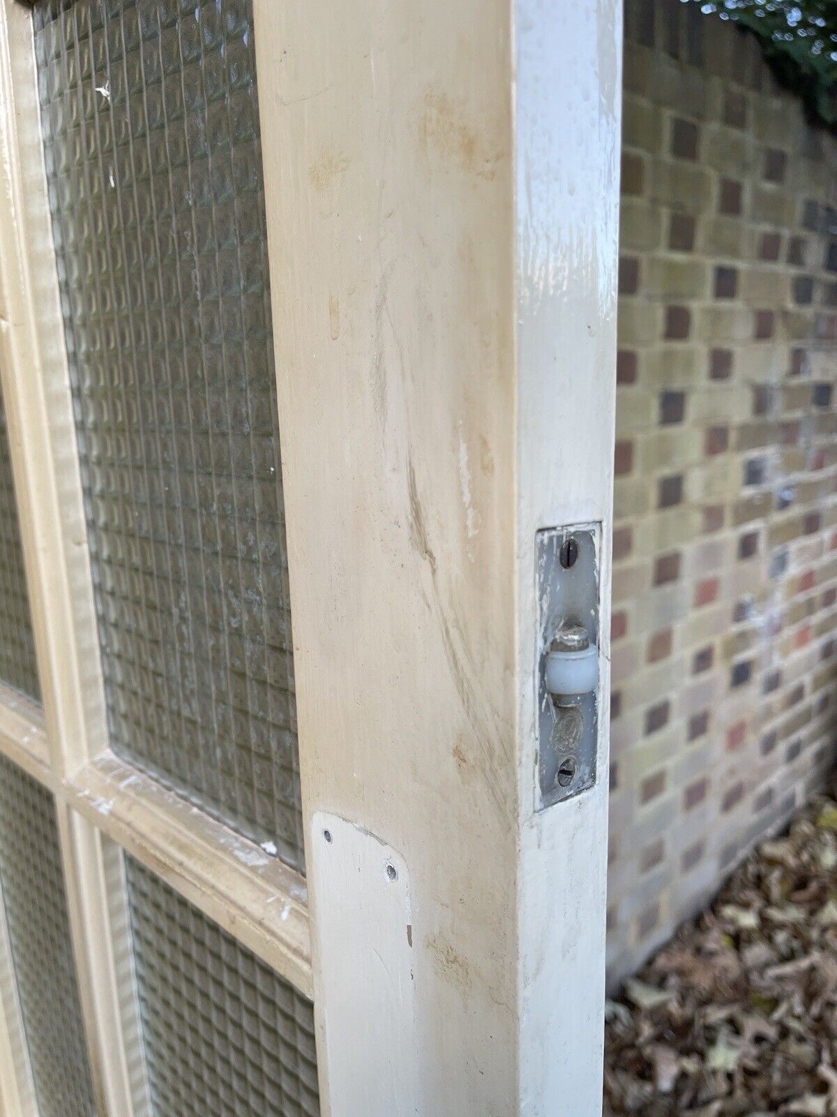 Reclaimed Cross Reeded Glass Door 1980mm x 760mm