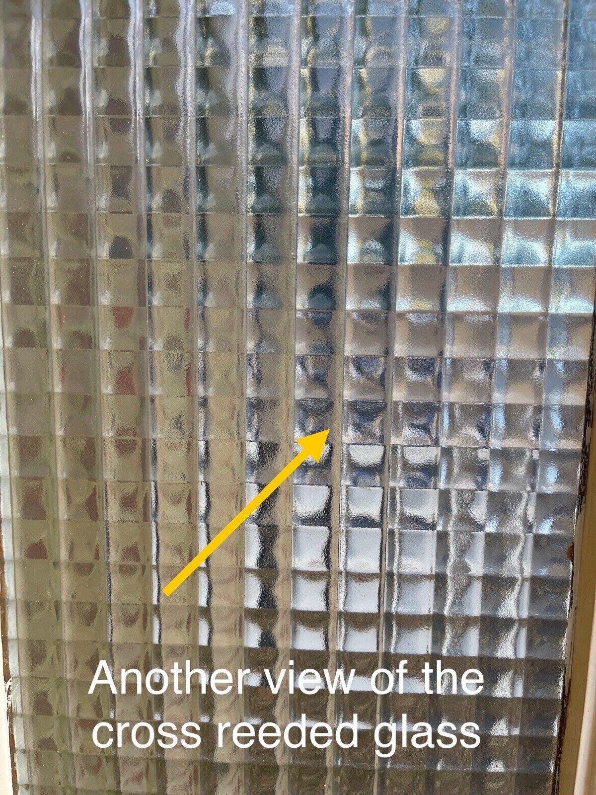 Reclaimed Cross Reeded Glass Door 1975 or 1973mm x 757mm