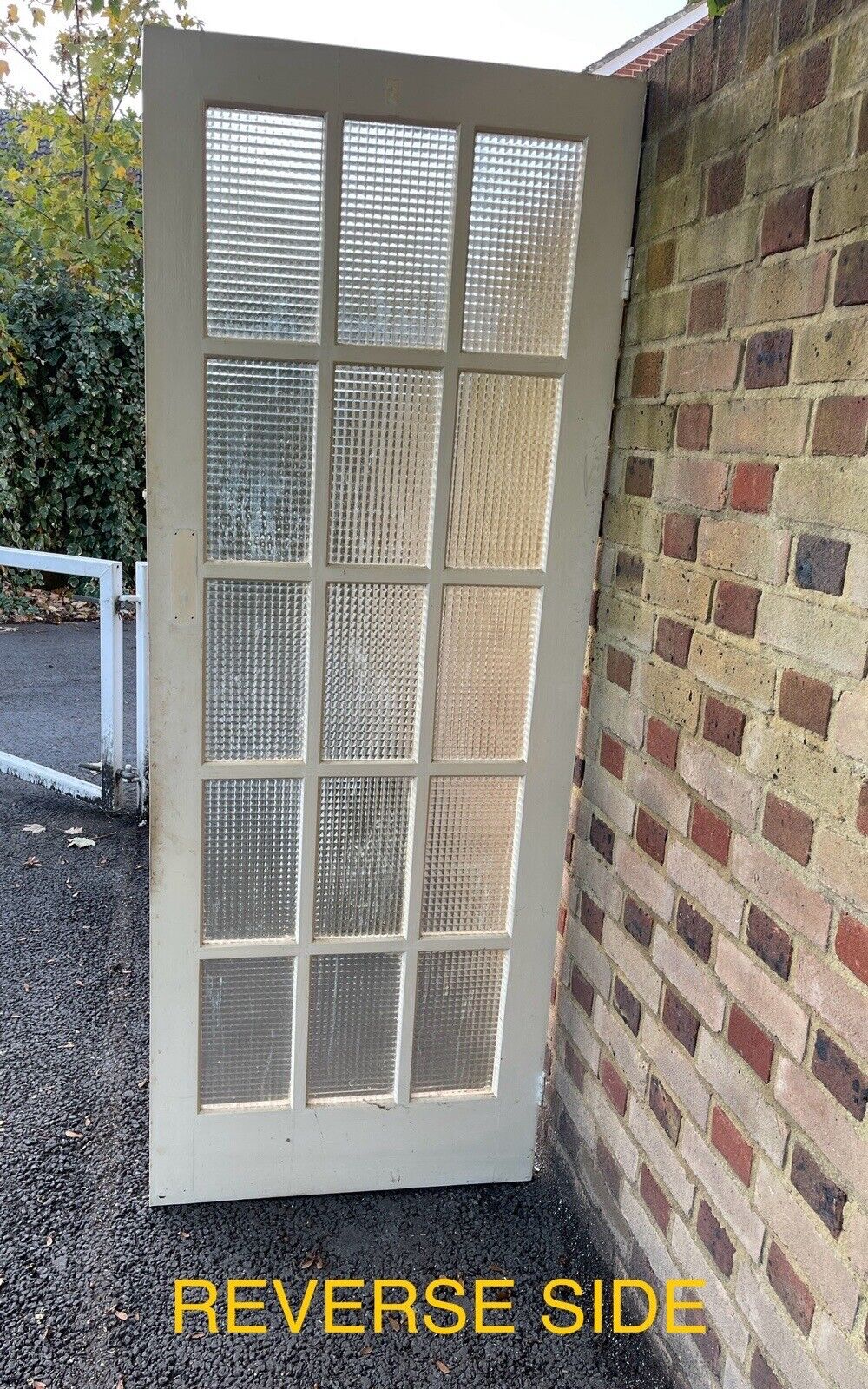 Reclaimed Cross Reeded Glass Door 1980mm x 760mm