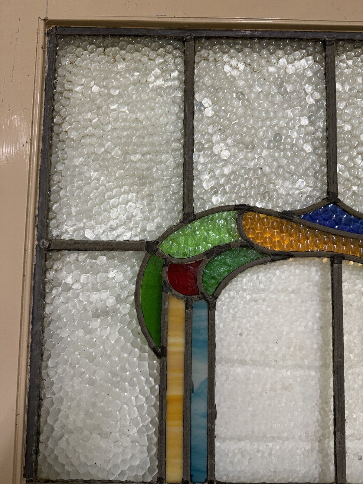 Reclaimed French Victorian Stained Glass Double Doors 2183 Or 2190mm x 1432mm