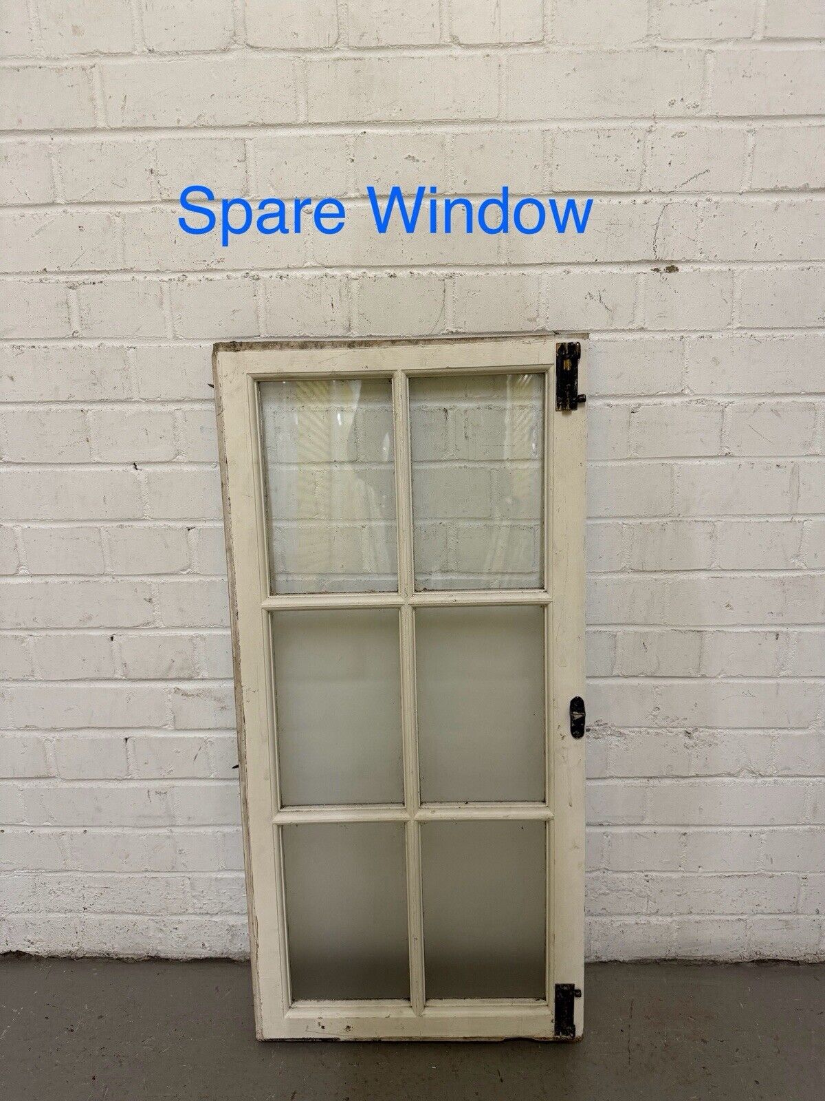 Pair Of Reclaimed Inter locking French Georgian 6 Panel Wooden Panel Windows