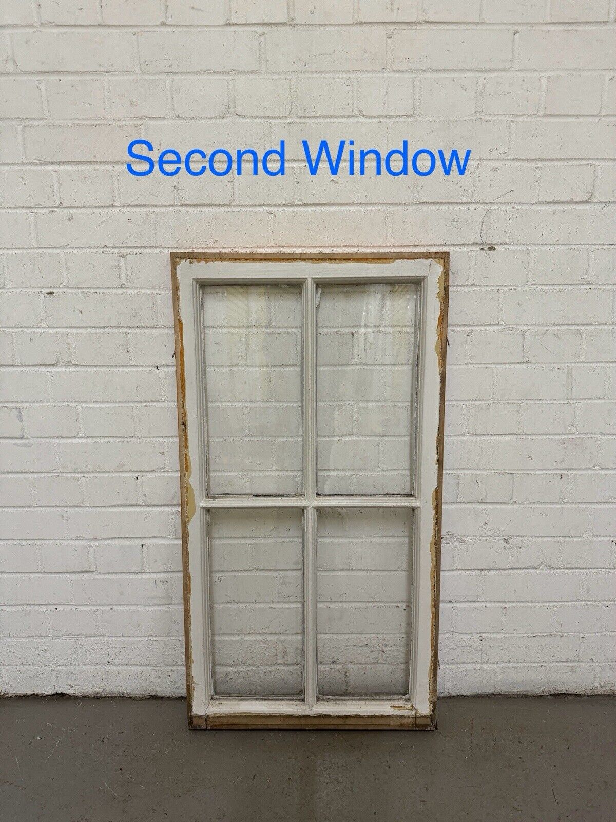 Pair Of Reclaimed Georgian 4 Panel Wooden Panel Windows