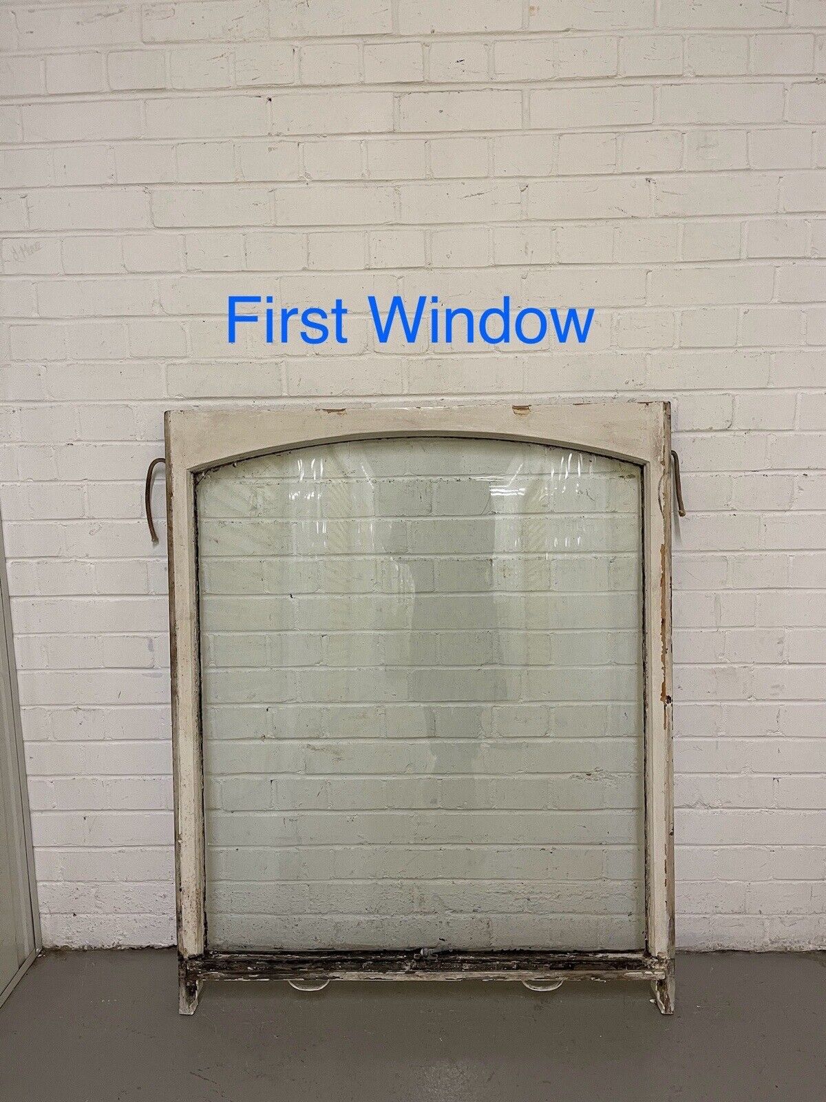 Pair Reclaimed Old Victorian Edwardian Arch Panel Wooden Sash Window 1140 x 935