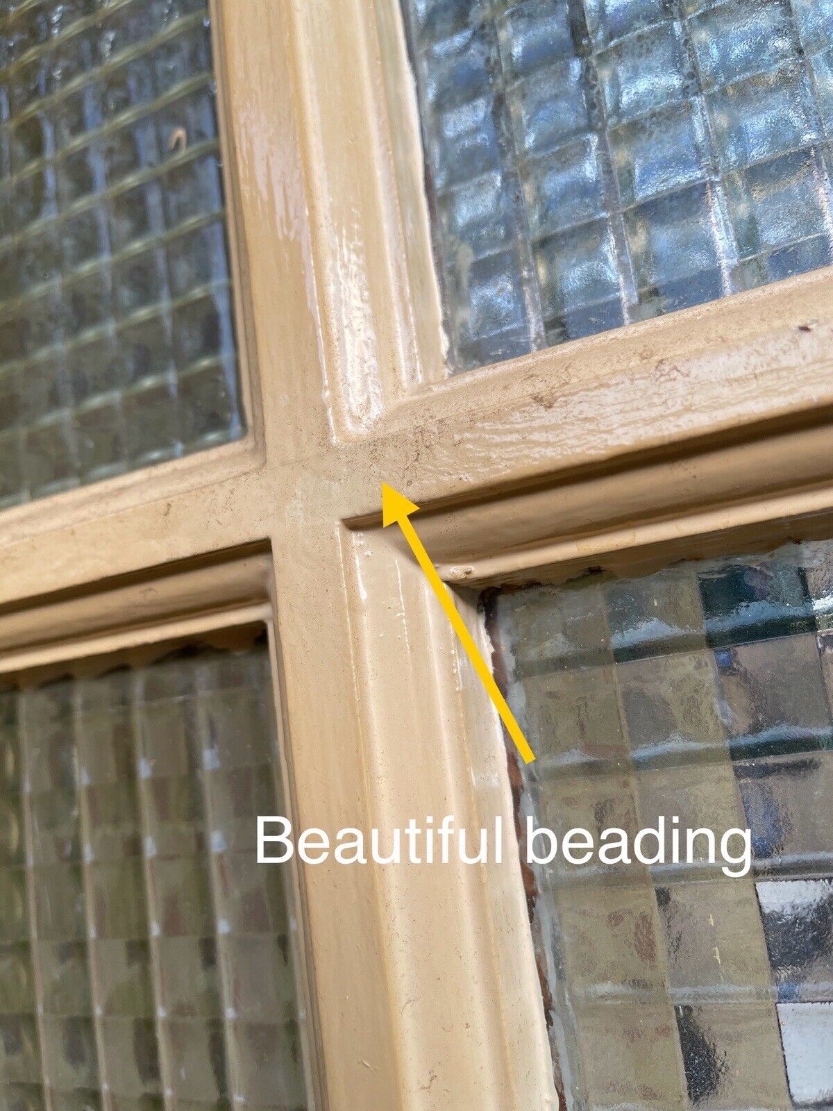 Reclaimed Cross Reeded Glass Door 1980mm x 760mm