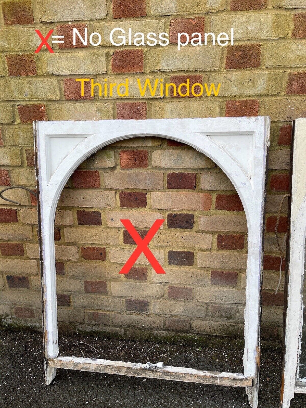 Job Lot of 3 Reclaimed Old Edwardian Arch Wooden Sash Windows 760 x 957mm