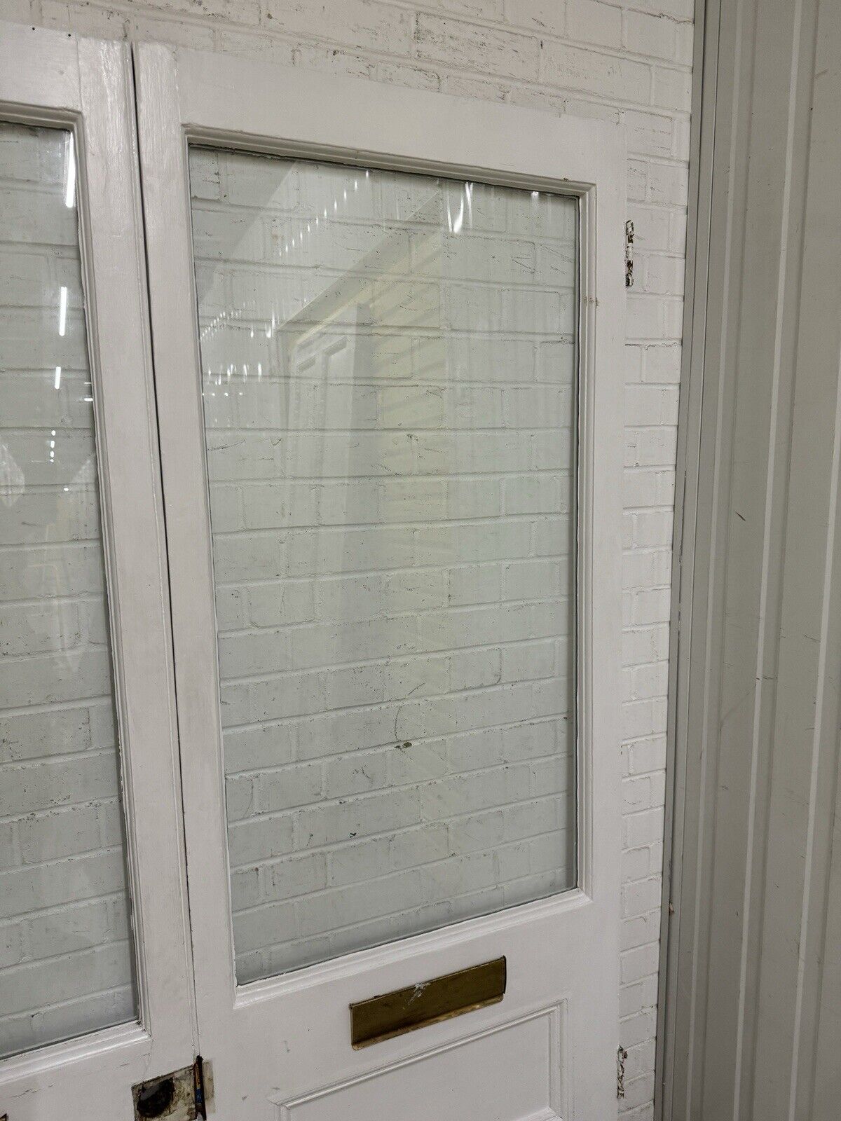 Reclaimed French Single Panel Glass Wooden Double Doors 2023 x 1557mm