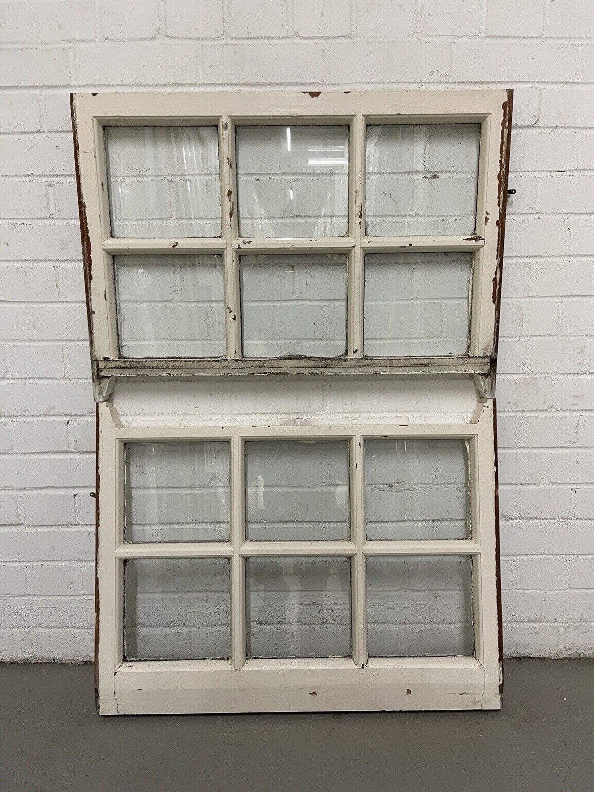 Pair Reclaimed Georgian 6 Panel Wooden Panel Sash Window 770 x 545 770 x 590mm