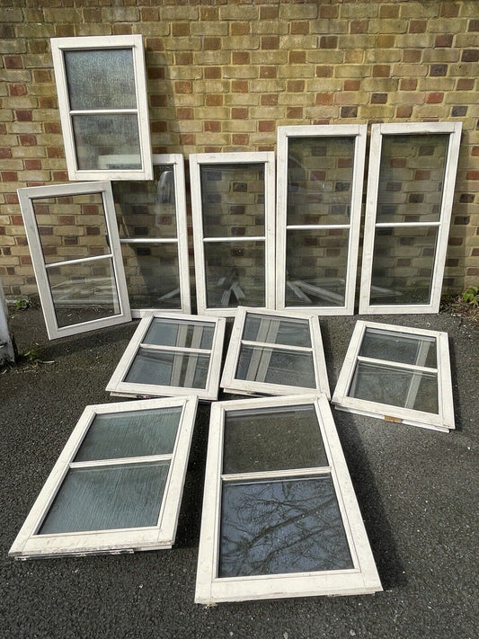 Job Lot Of Eleven Double Glazed Wooden Windows
