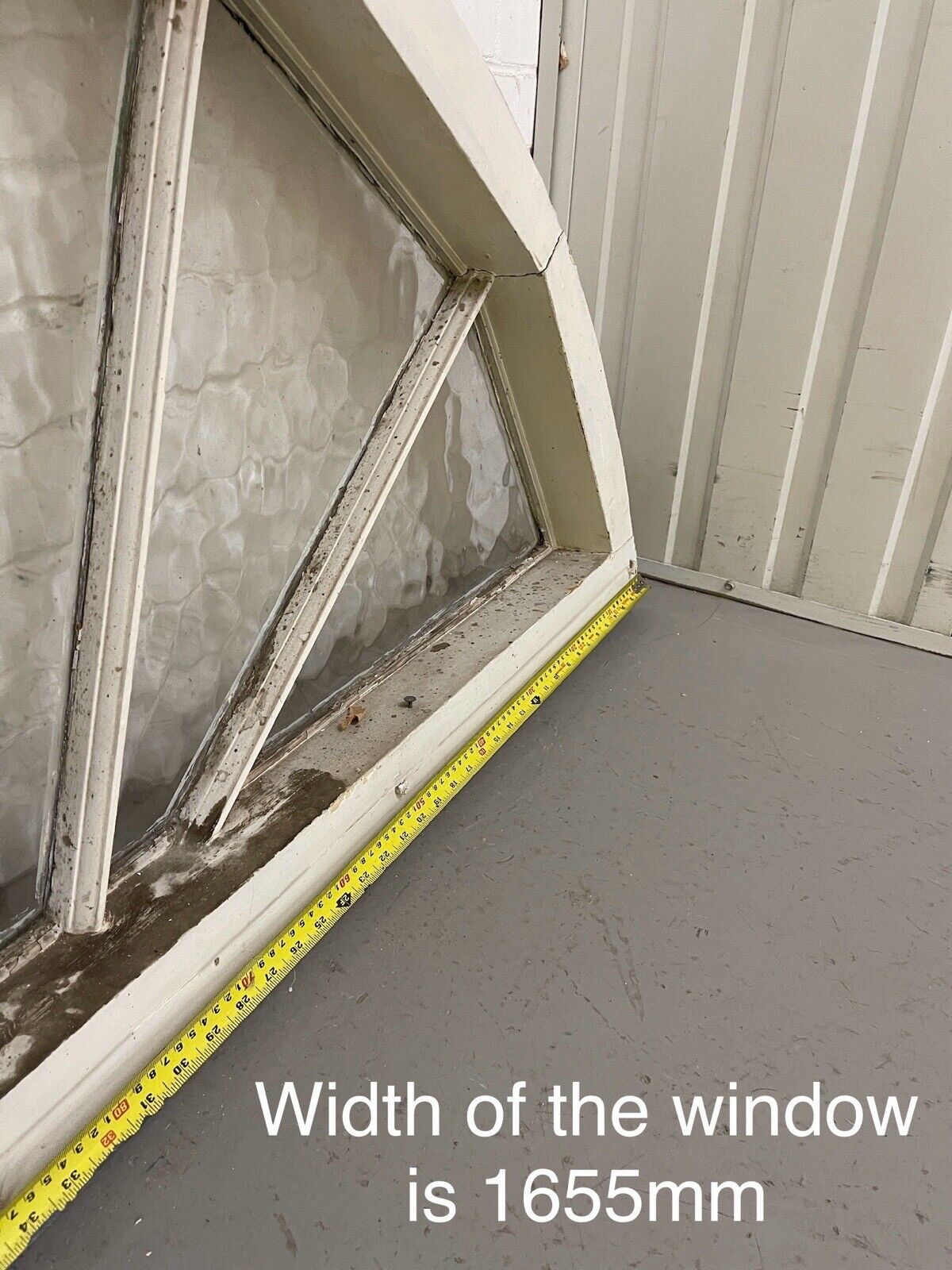 Reclaimed Old Georgian Edwardian Fanlight glass Panel Wooden Window 730 x 1655mm