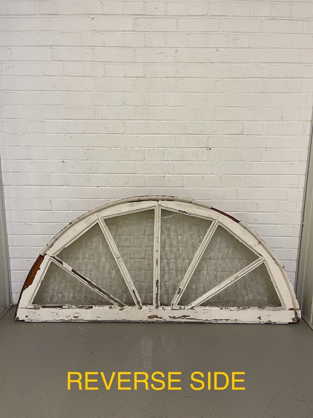 Reclaimed Old Georgian Edwardian Fanlight glass Panel Wooden Window 730 x 1655mm