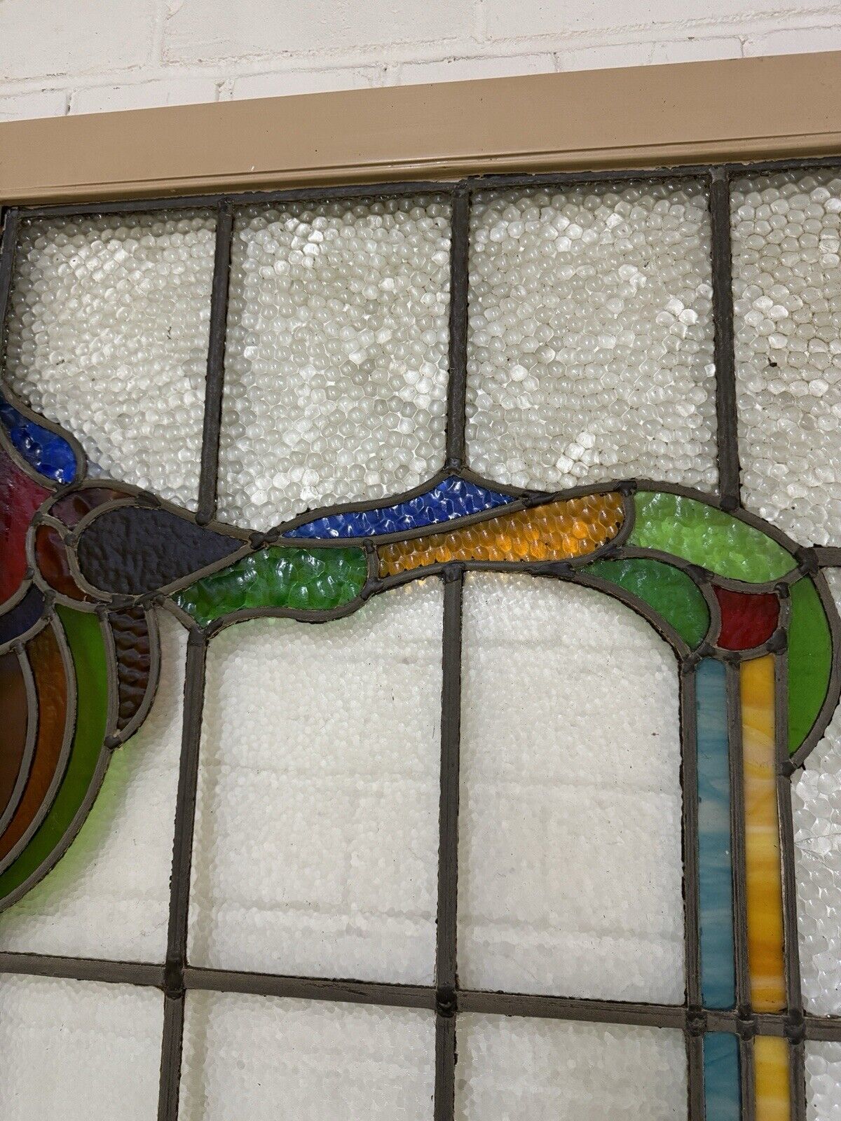 Reclaimed French Victorian Stained Glass Double Doors 2183 Or 2190mm x 1432mm