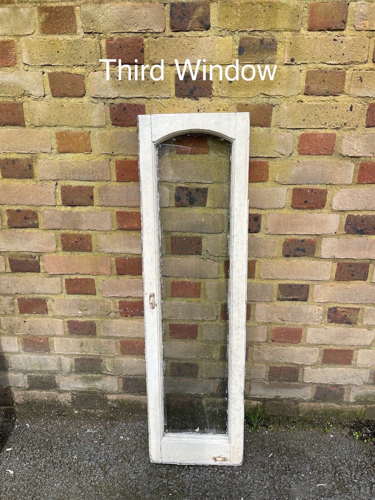 Job Lot Of 3 Reclaimed Old Edwardian Arch Wooden Windows 1095 x 300mm