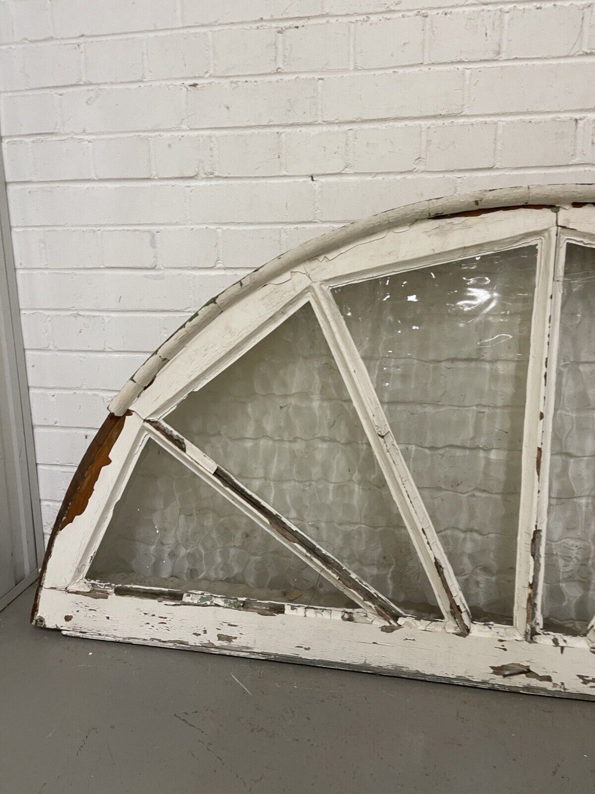 Reclaimed Old Georgian Edwardian Fanlight glass Panel Wooden Window 730 x 1655mm
