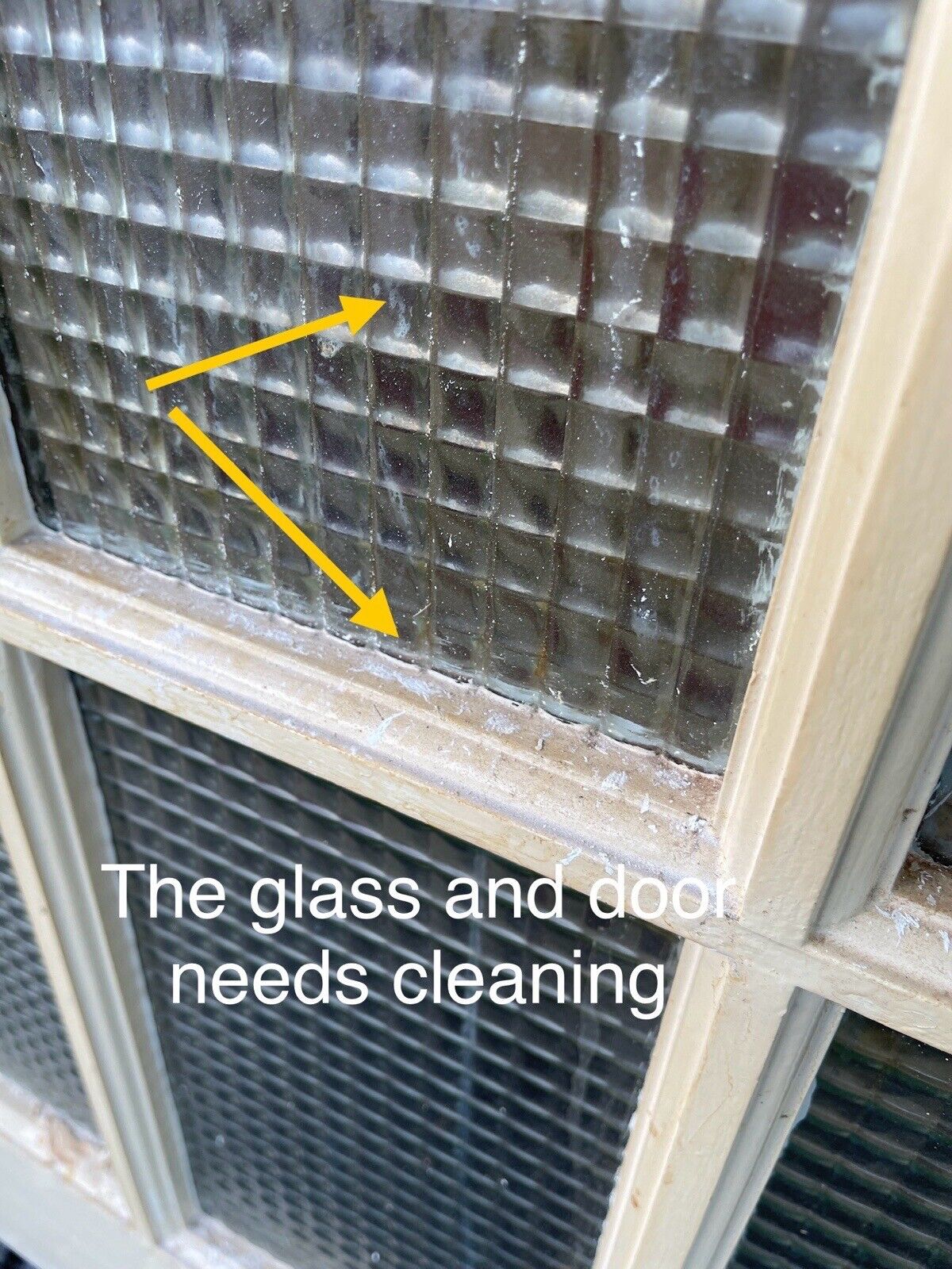 Reclaimed Cross Reeded Glass Door 1980mm x 760mm