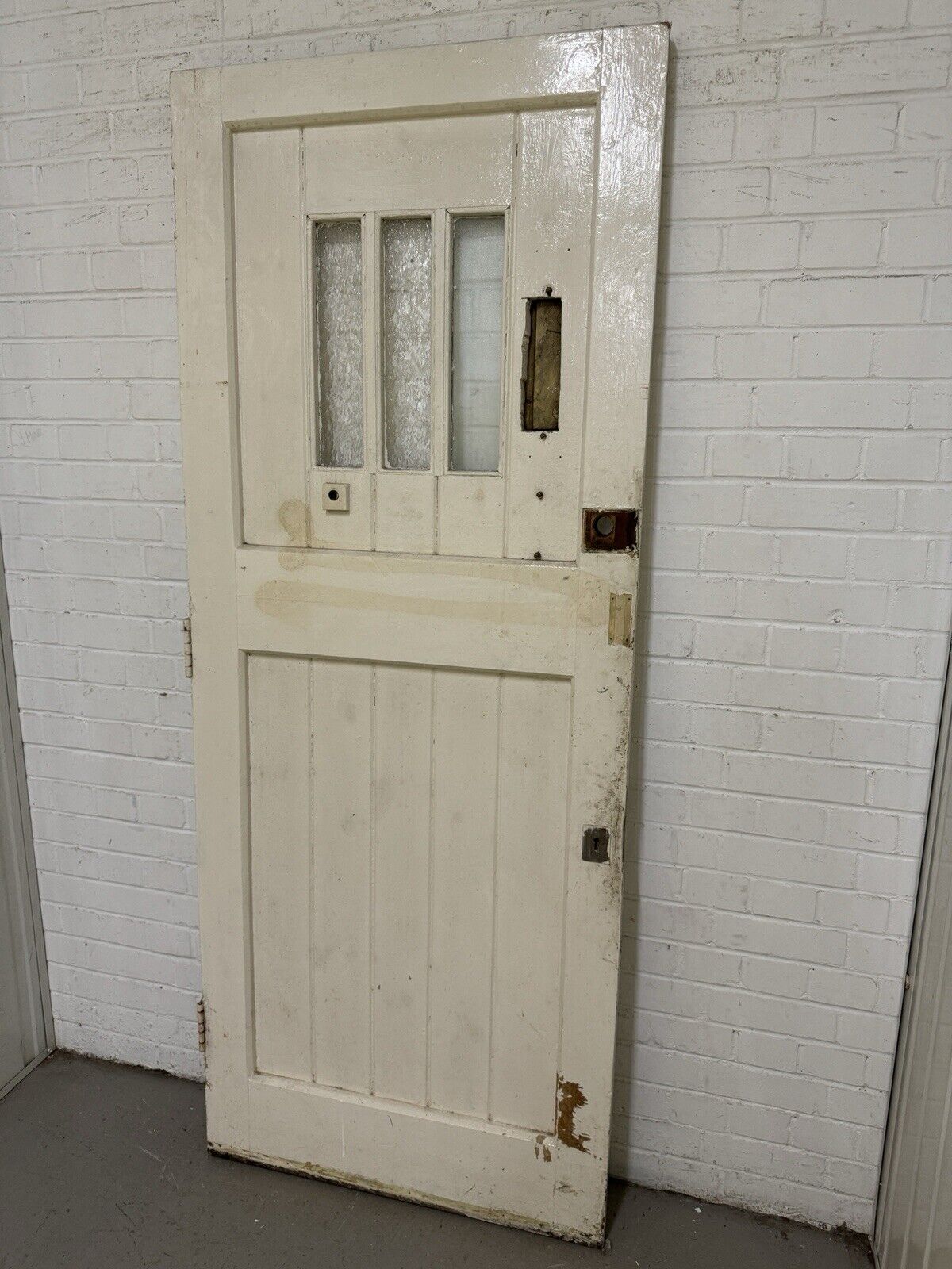 Reclaimed Old Arts and Crafts Victorian Wooden Front Door 2023 x 805mm