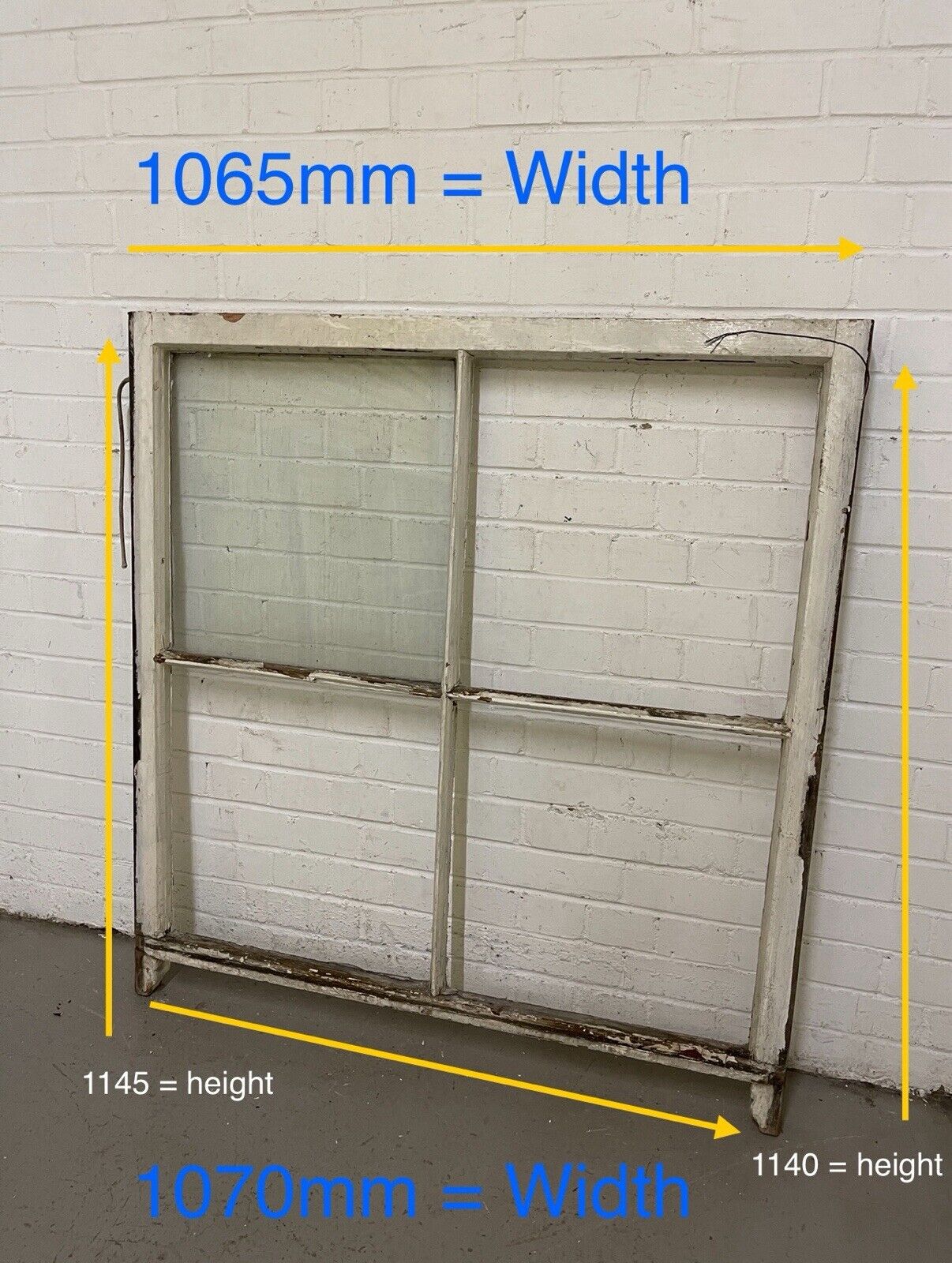 Reclaimed Old Georgian Sash Wooden Window 1140 x 1120 x 1065 or 1070mm