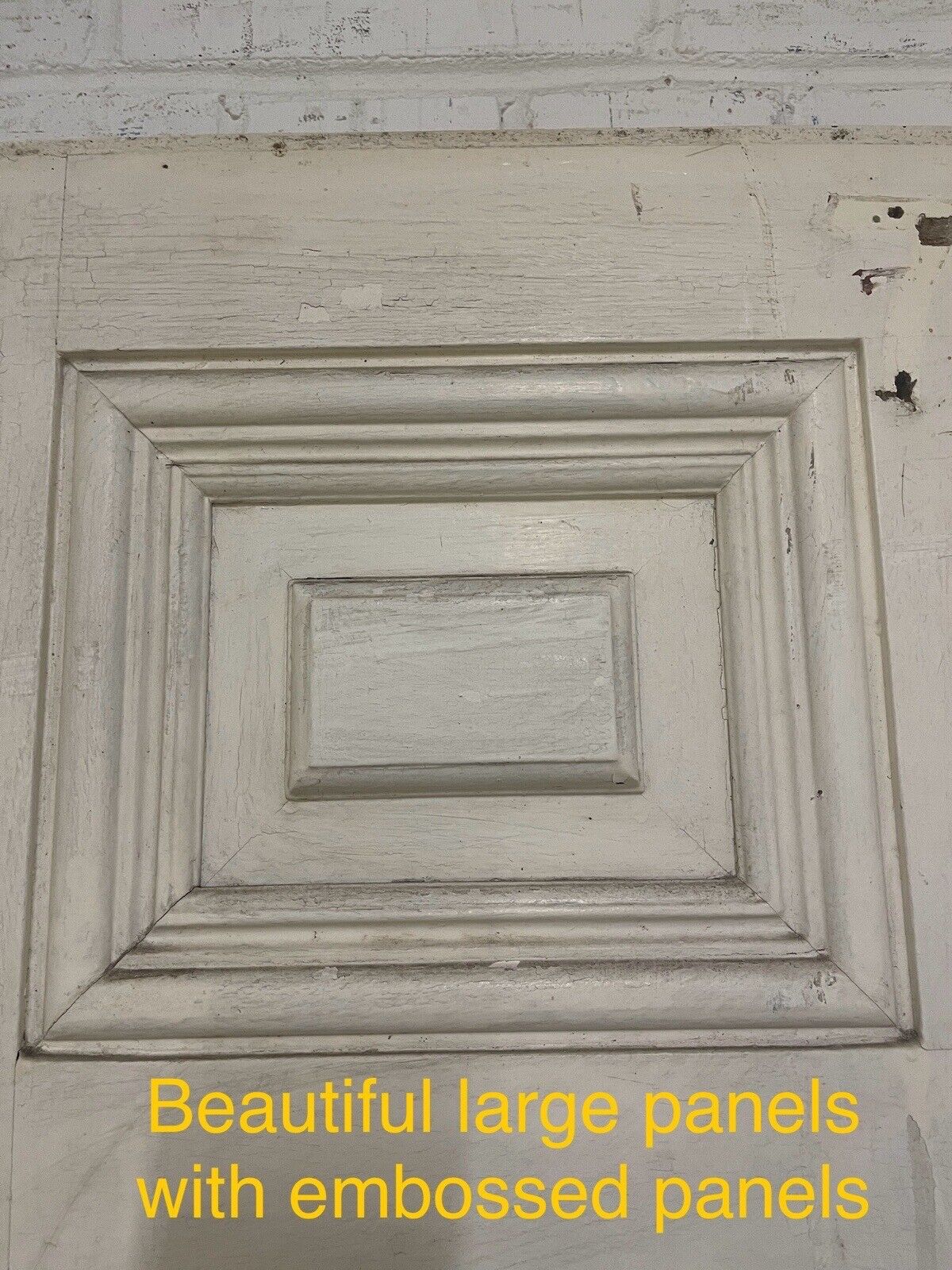 Reclaimed Old Victorian Edwardian Wooden Embossed Panels Front Door 2030 x 810mm