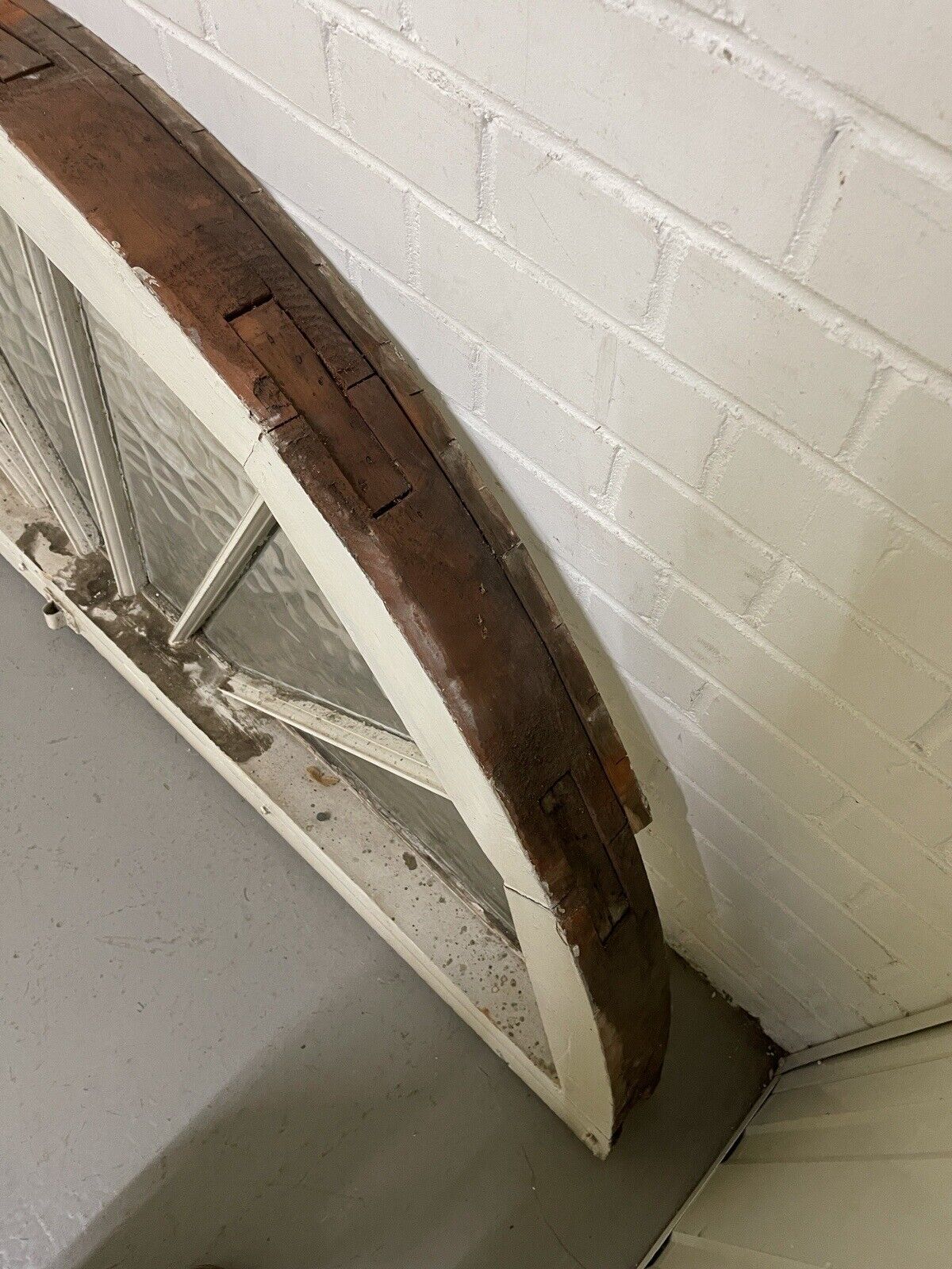 Reclaimed Old Georgian Edwardian Fanlight glass Panel Wooden Window 730 x 1655mm