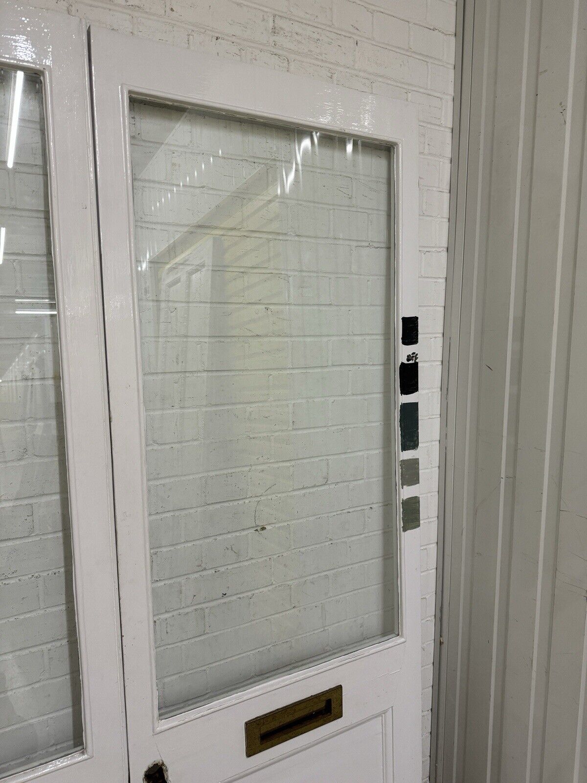 Reclaimed French Single Panel Glass Wooden Double Doors 2023 x 1557mm
