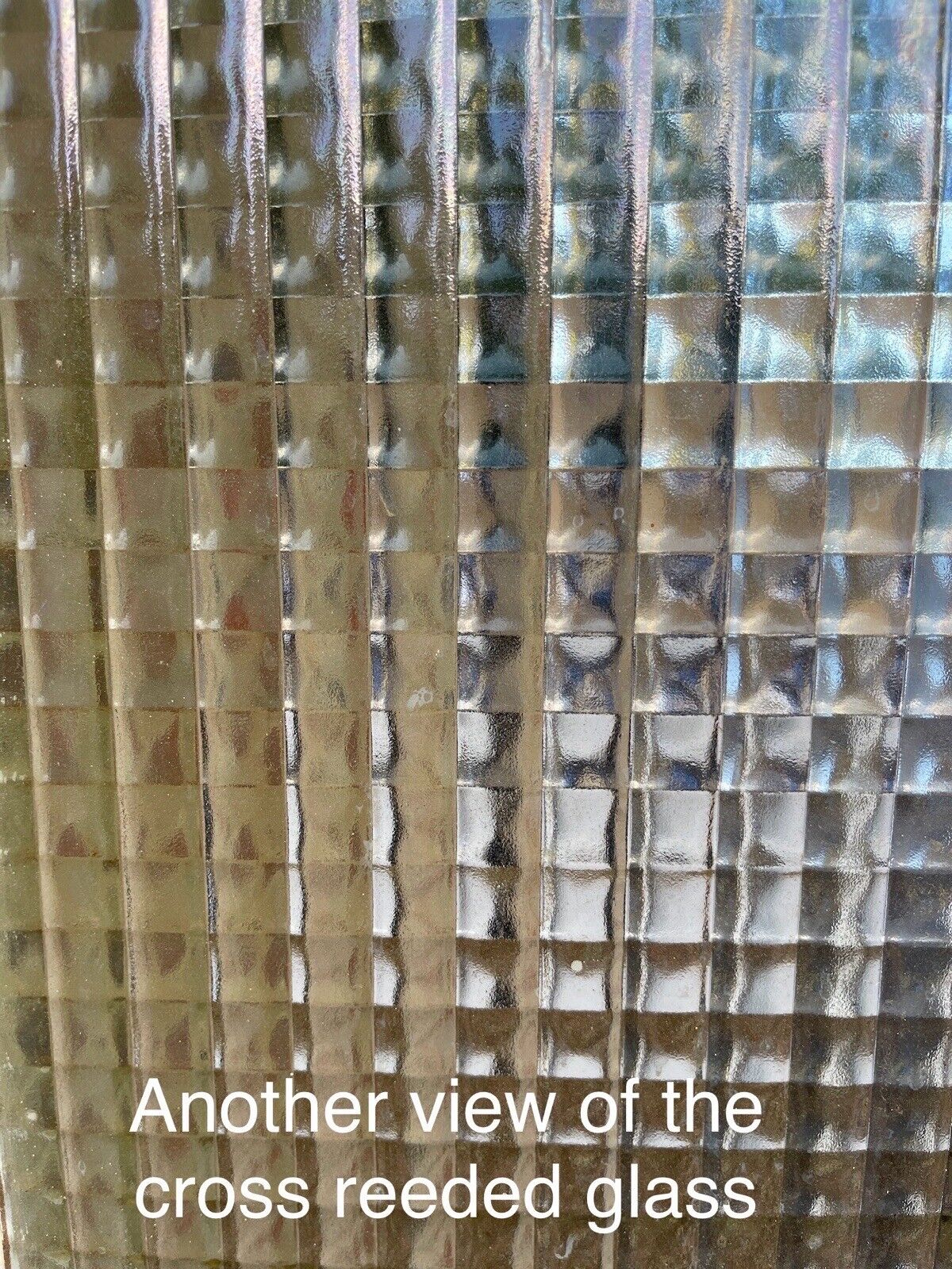 Reclaimed Cross Reeded Glass Door 1980mm x 760mm