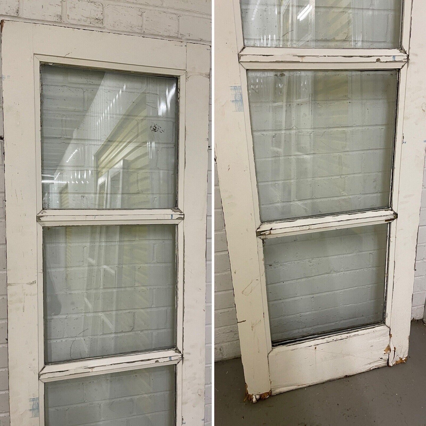 Reclaimed Old French Double Glazed Wooden Double Doors With Spare SIDE PANELS
