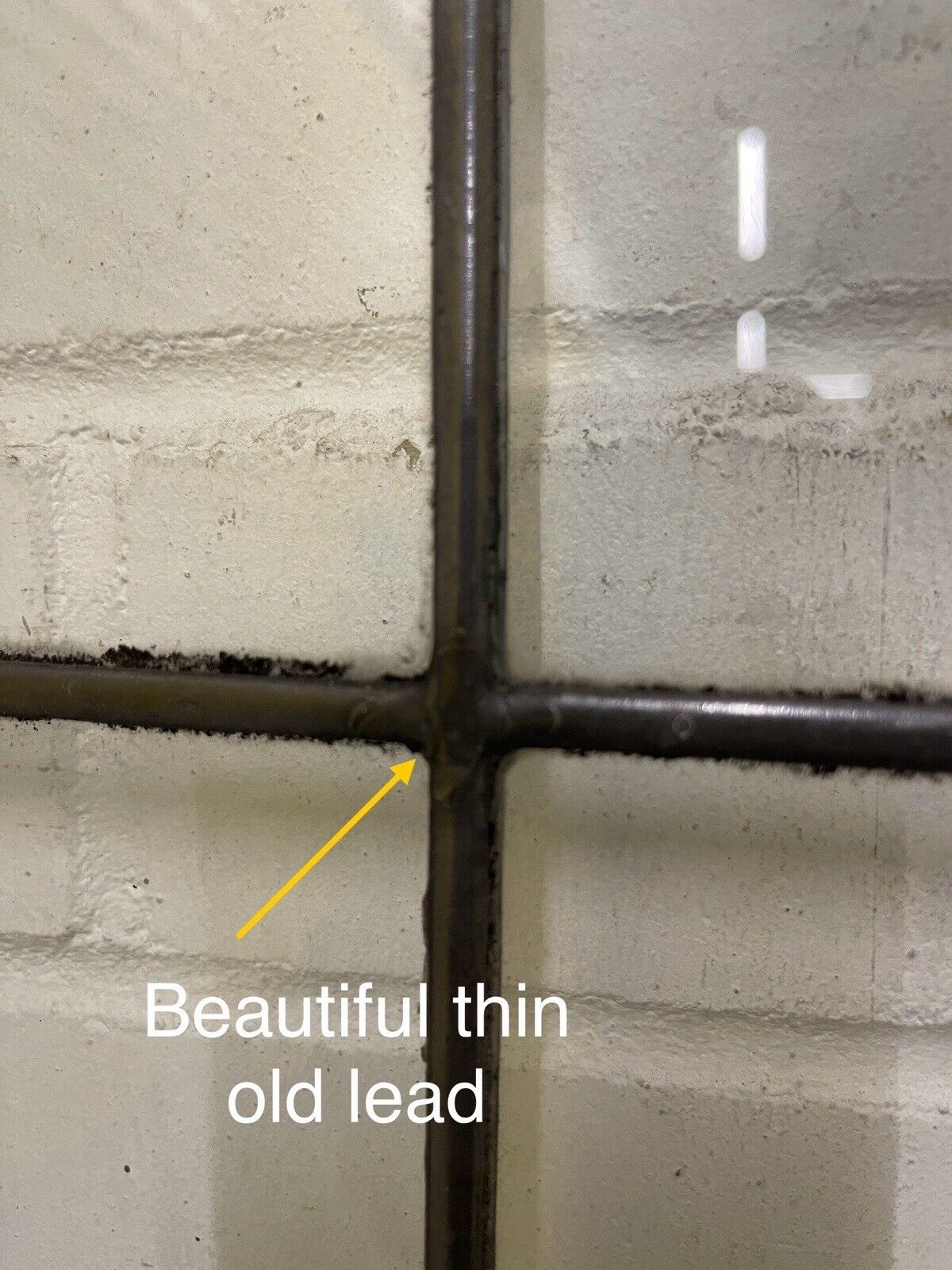 Reclaimed Old Leaded Light Panel Wooden Window 425 x 1010mm