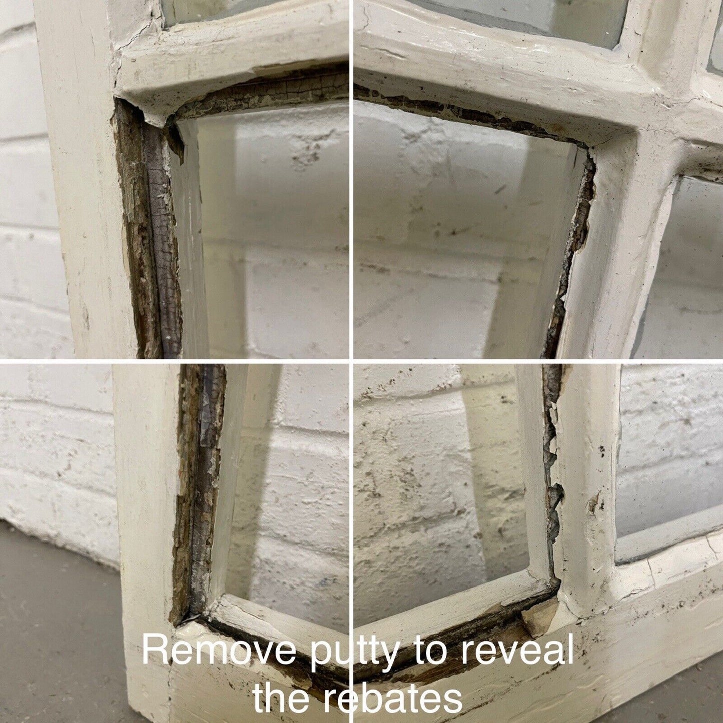 Reclaimed Old Modern Georgian Style 8 Panel Wooden Window 568 x 1175mm