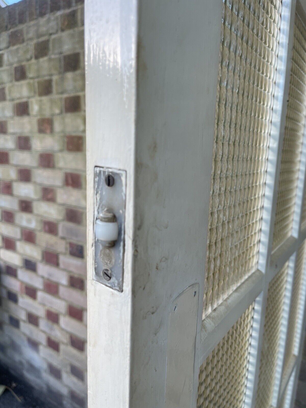 Reclaimed Cross Reeded Glass Door 1980mm x 760mm