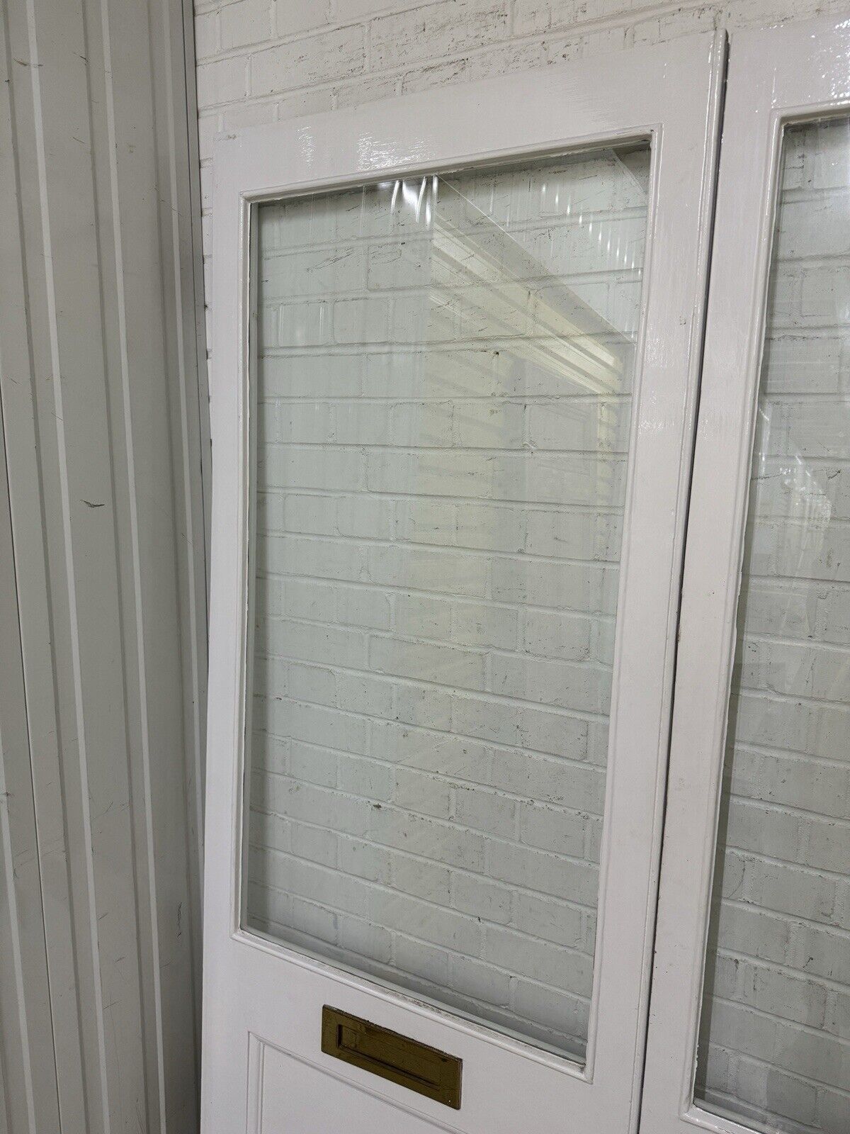 Reclaimed French Single Panel Glass Wooden Double Doors 2023 x 1557mm
