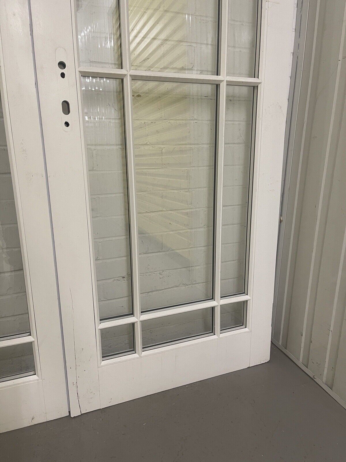 Reclaimed Style French Double Glazed Glass Wooden Double Doors 2034mm x 1530mm