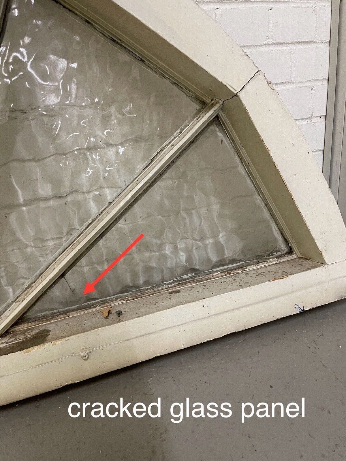 Reclaimed Old Georgian Edwardian Fanlight glass Panel Wooden Window 730 x 1655mm