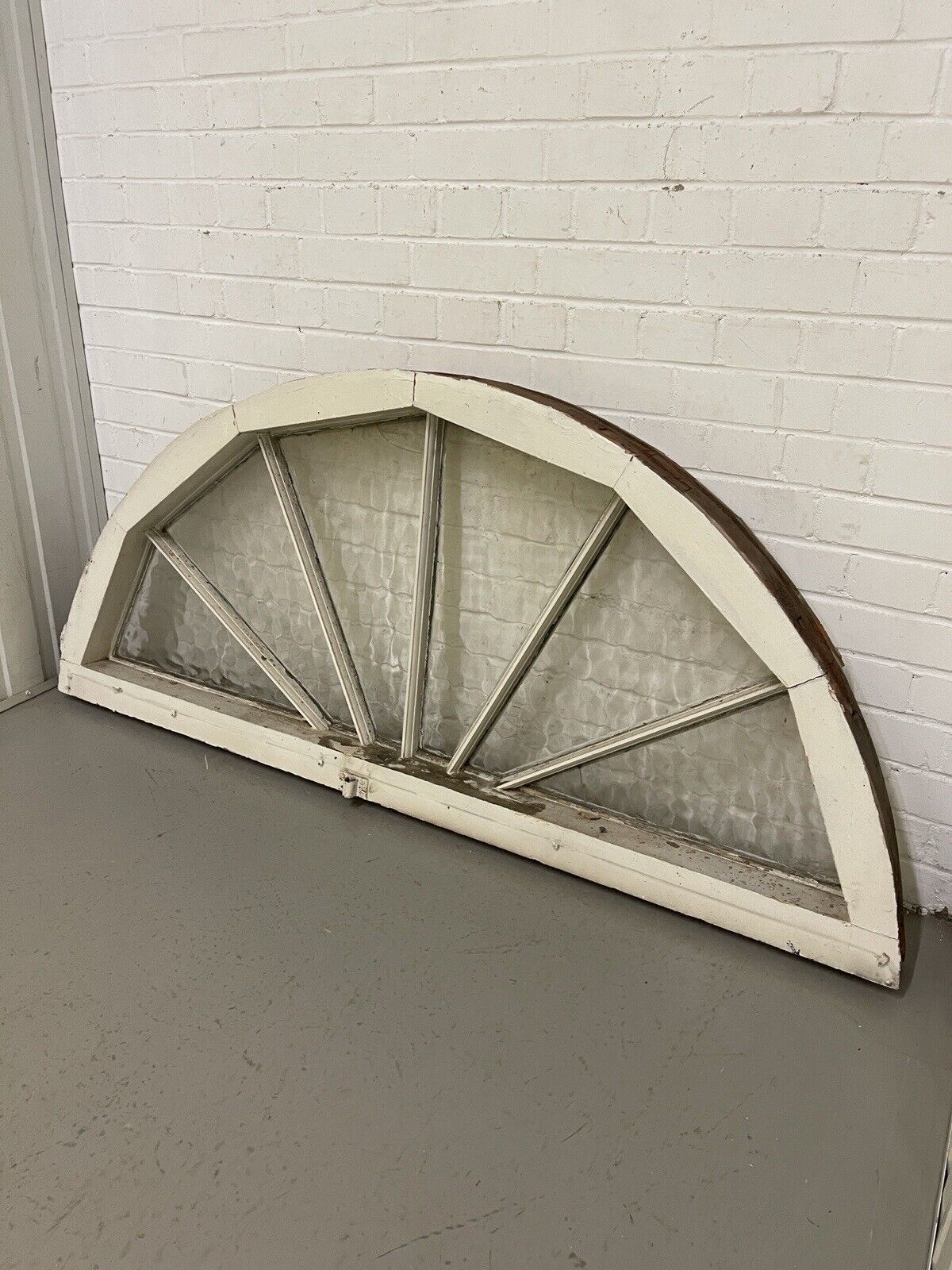 Reclaimed Old Georgian Edwardian Fanlight glass Panel Wooden Window 730 x 1655mm