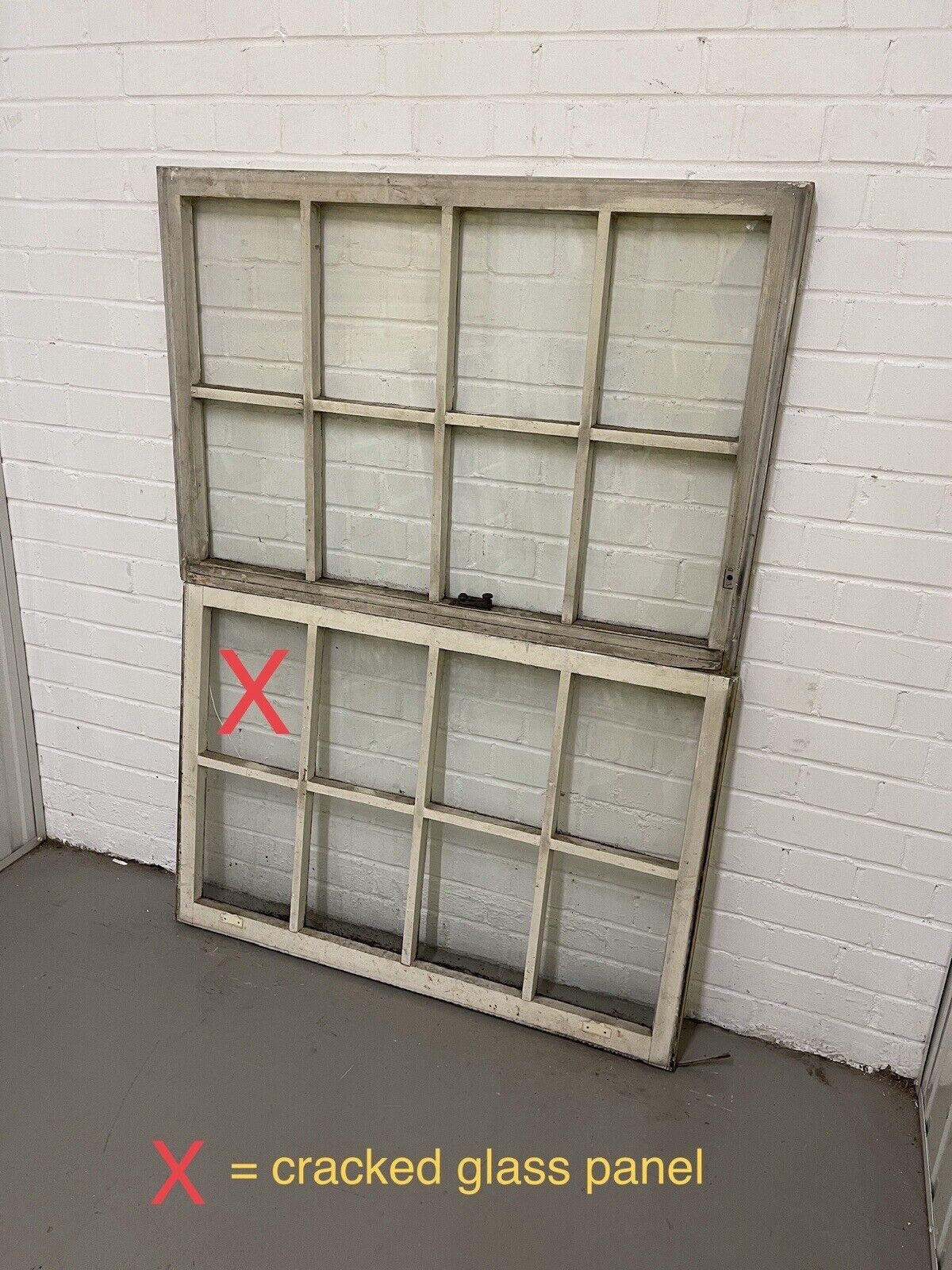 Pair Of Reclaimed Georgian 8 Panel Wooden Panel Sash Window 985 x 675 985 x685mm