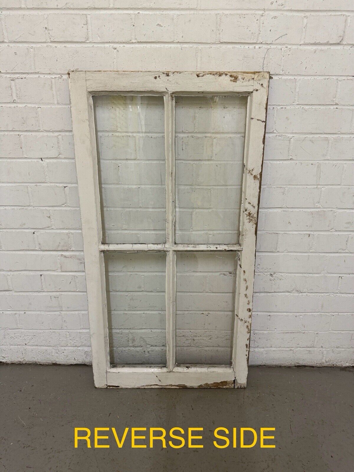 Pair Of Reclaimed Georgian 4 Panel Wooden Panel Windows