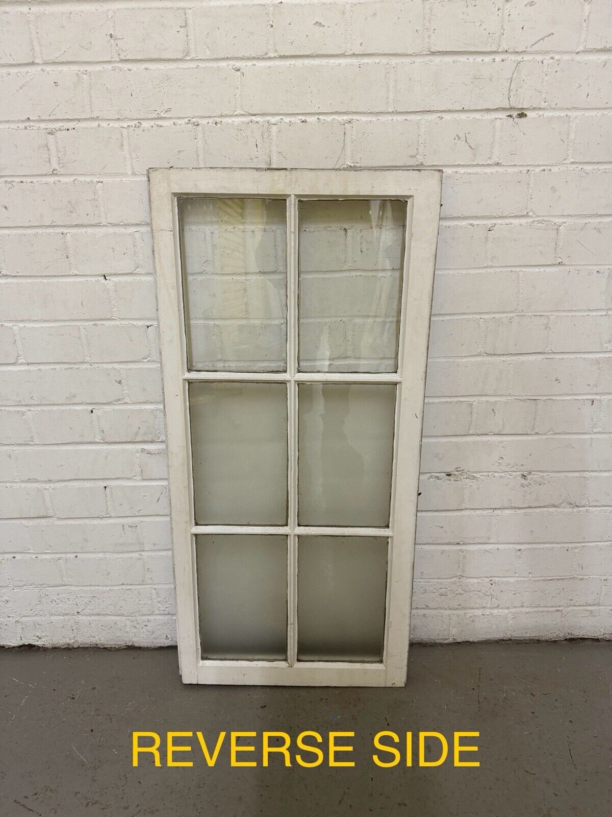 Pair Of Reclaimed Inter locking French Georgian 6 Panel Wooden Panel Windows