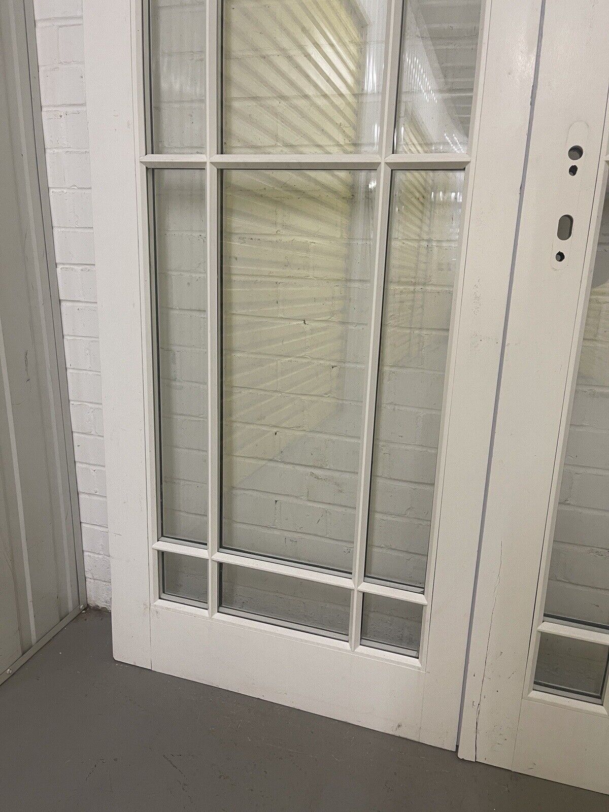 Reclaimed Style French Double Glazed Glass Wooden Double Doors 2034mm x 1530mm