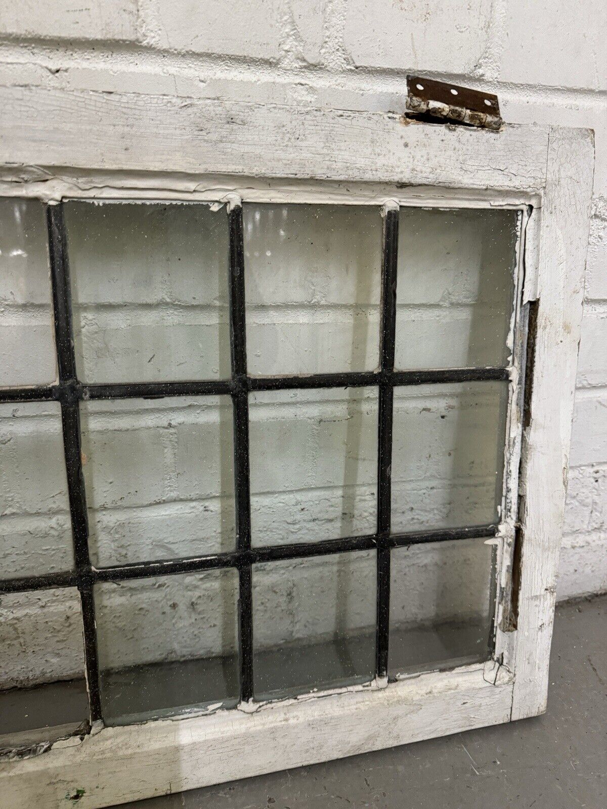 Pair Of Reclaimed Old Leaded Light Panel Wooden Windows 452 x 703mm 450 x 700mm