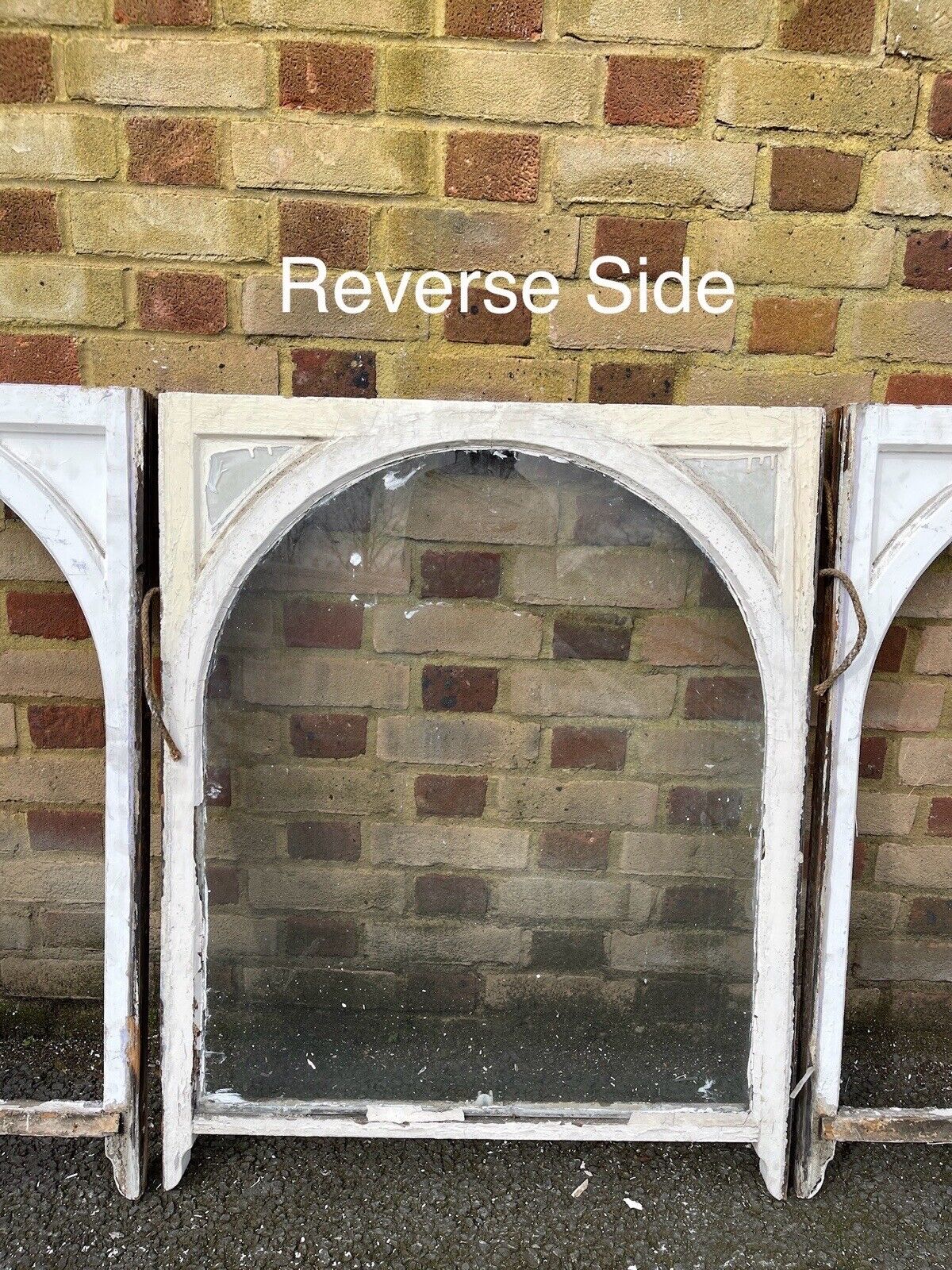 Job Lot of 3 Reclaimed Old Edwardian Arch Wooden Sash Windows 760 x 957mm