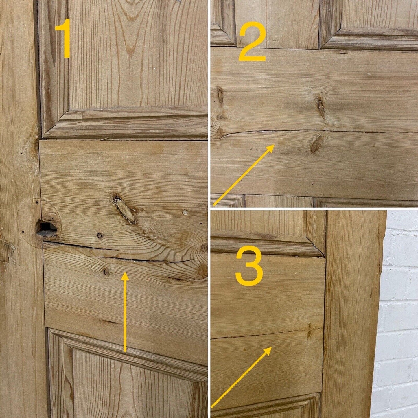 Reclaimed Victorian Pine Internal 4 panel Door 1940 or 1950 x 743mm