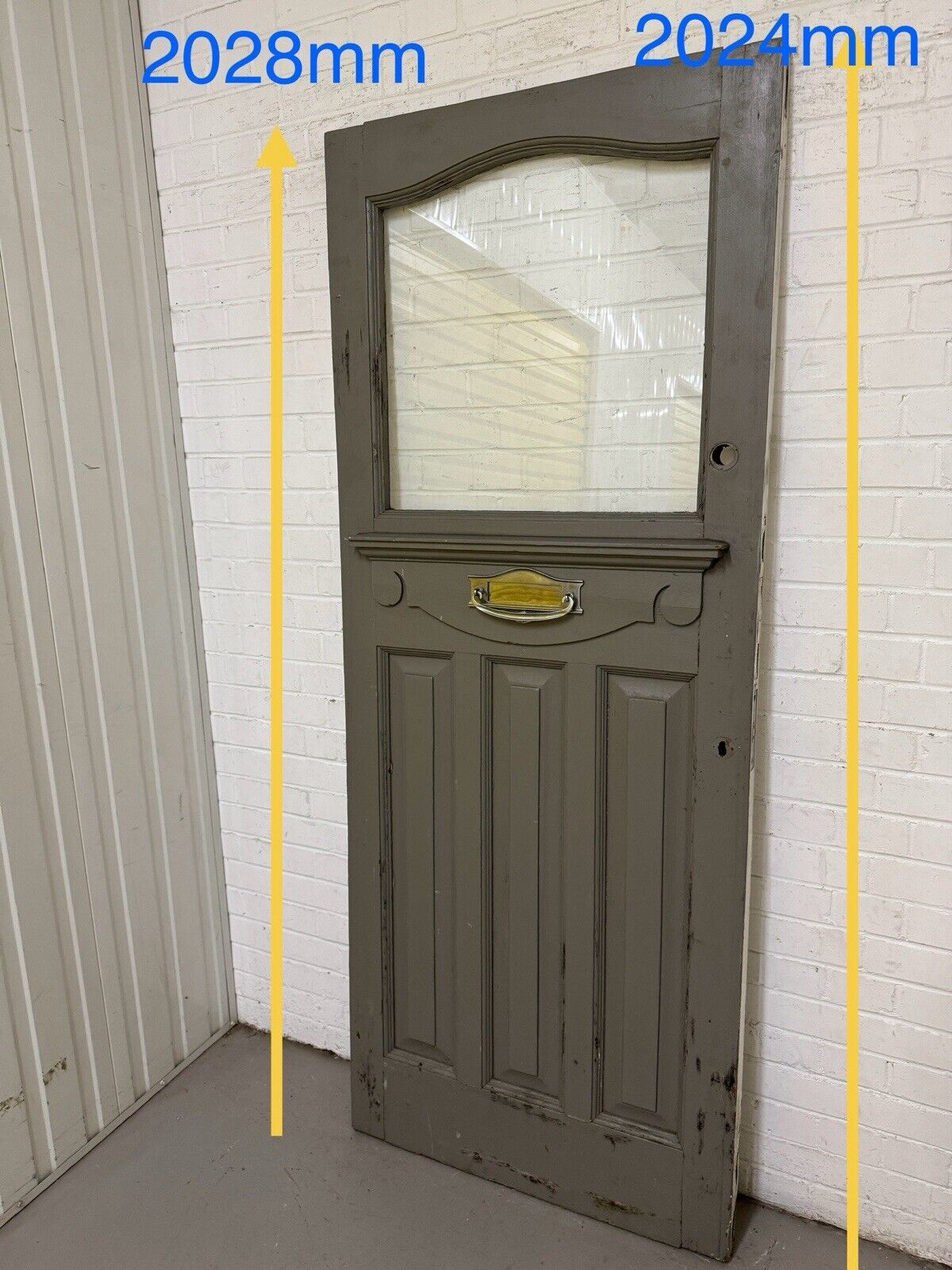 Reclaimed Victorian Edwardian Wooden Panel Front Door 2028 or 2024mm x 810mm