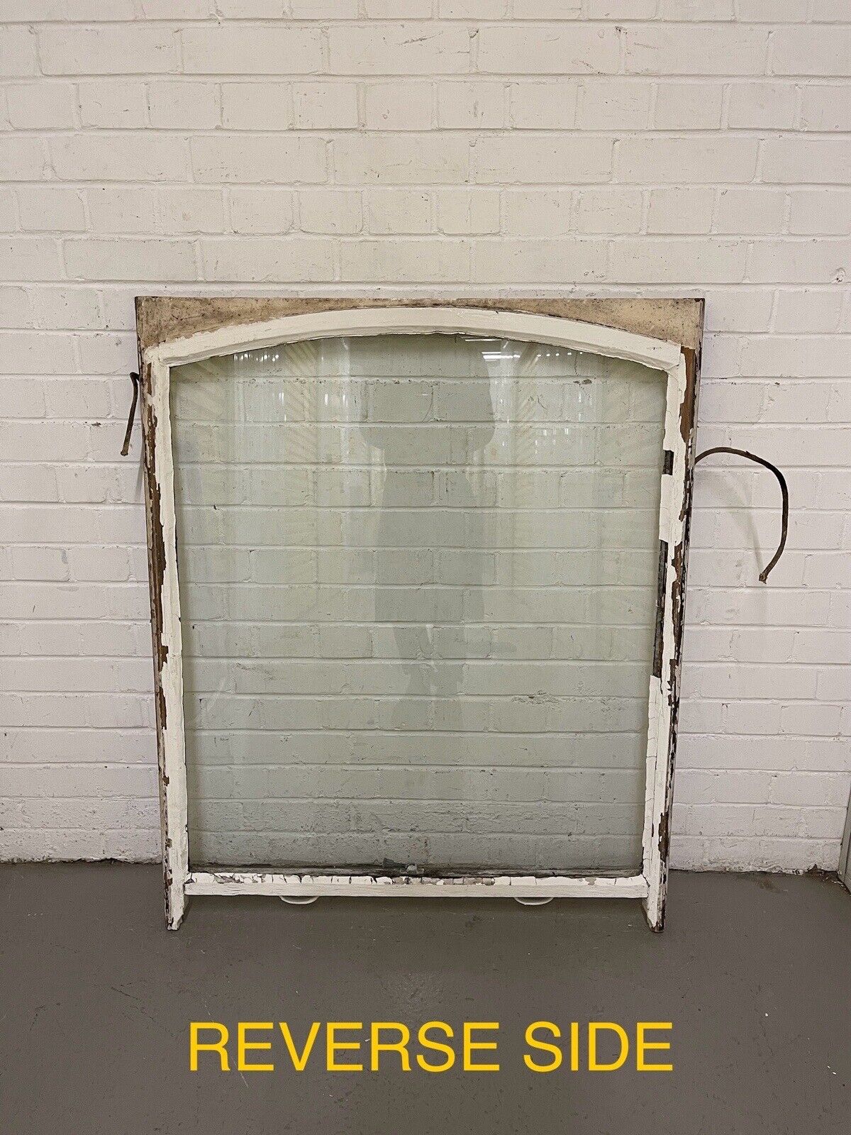 Pair Reclaimed Old Victorian Edwardian Arch Panel Wooden Sash Window 1140 x 935