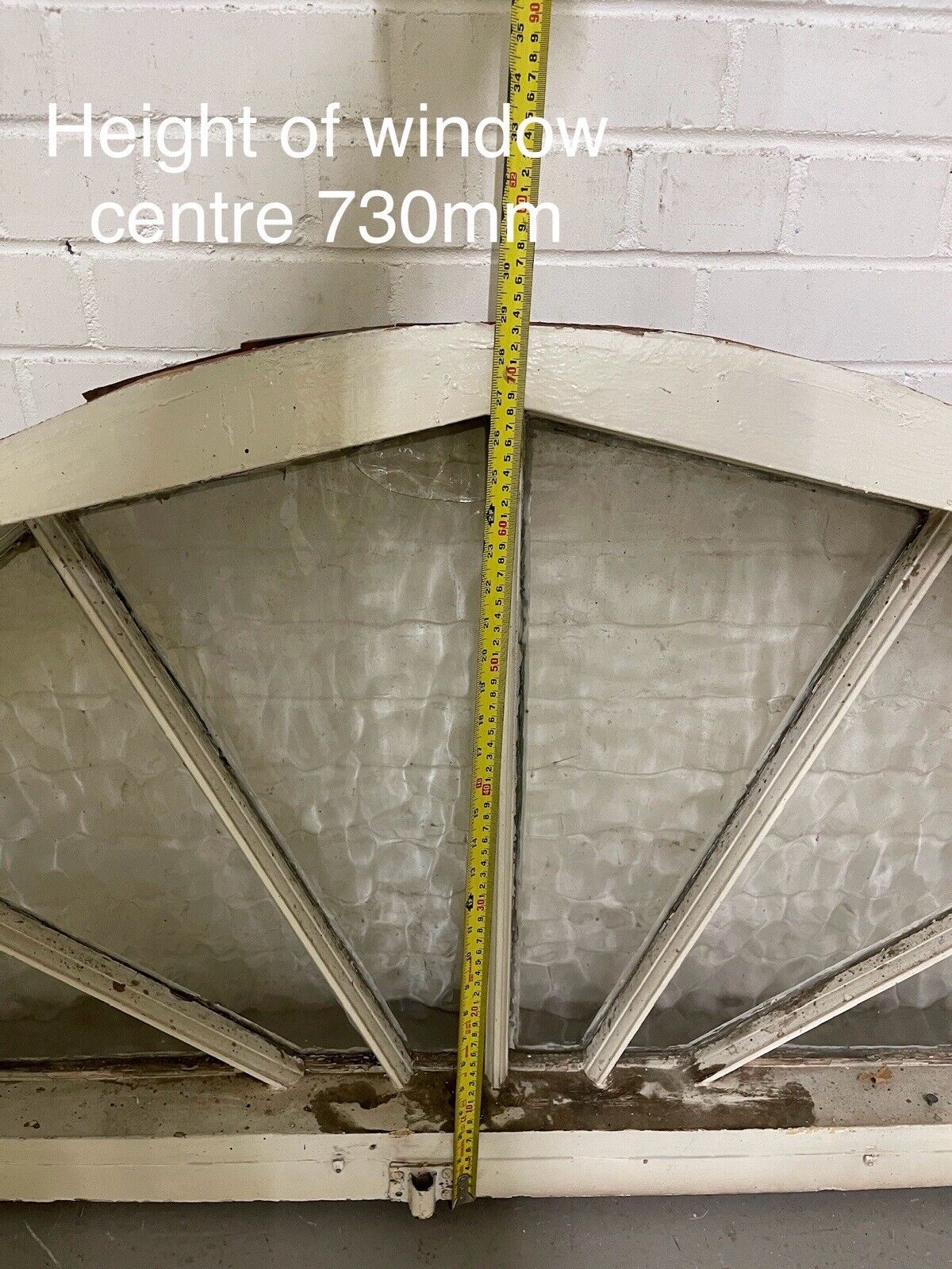Reclaimed Old Georgian Edwardian Fanlight glass Panel Wooden Window 730 x 1655mm