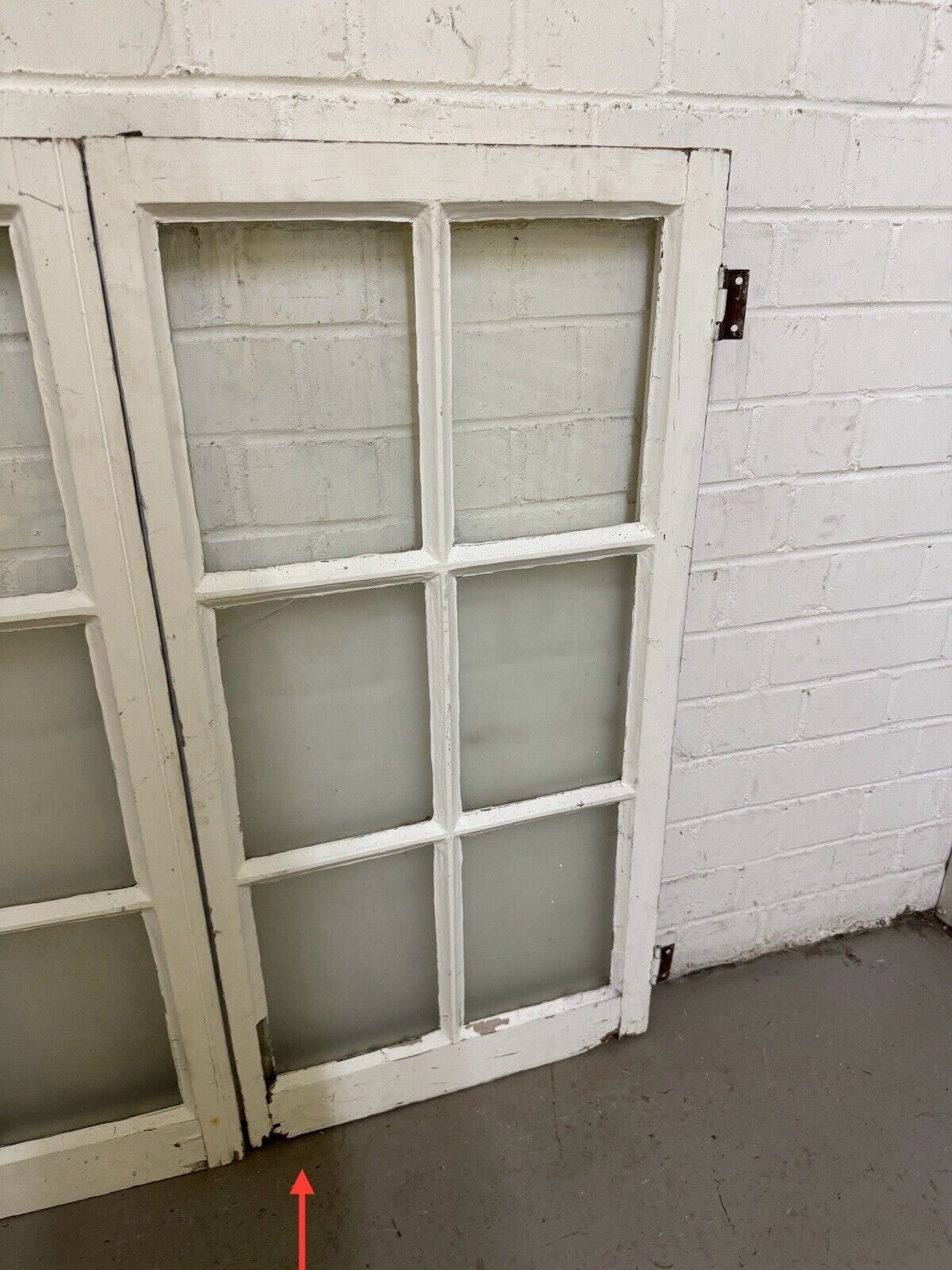 Pair Of Reclaimed Inter locking French Georgian 6 Panel Wooden Panel Windows