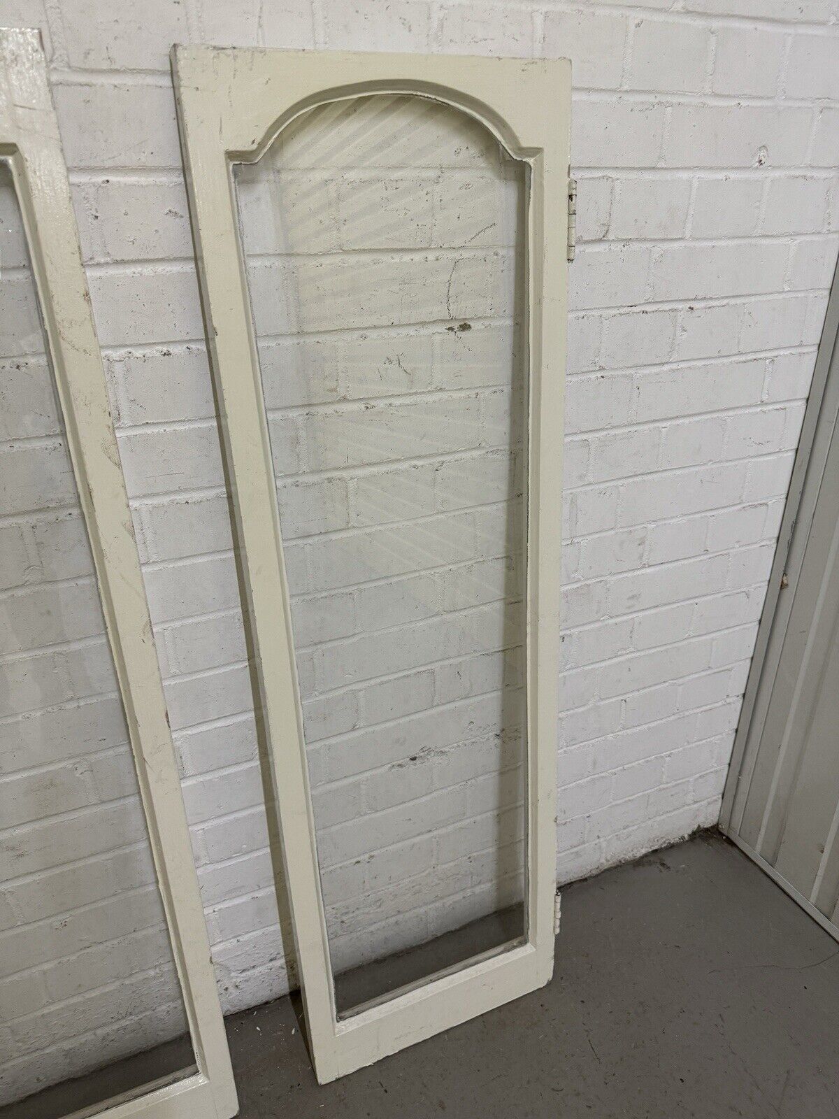 Pair Reclaimed Old Edwardian Arch Sash Wooden Window 1255 x 390mm
