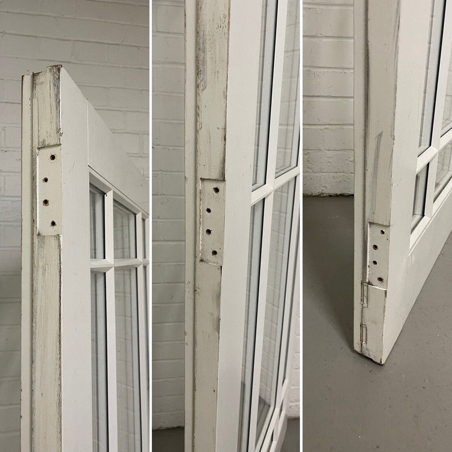 Reclaimed Style French Double Glazed Glass Wooden Double Doors 2034mm x 1530mm