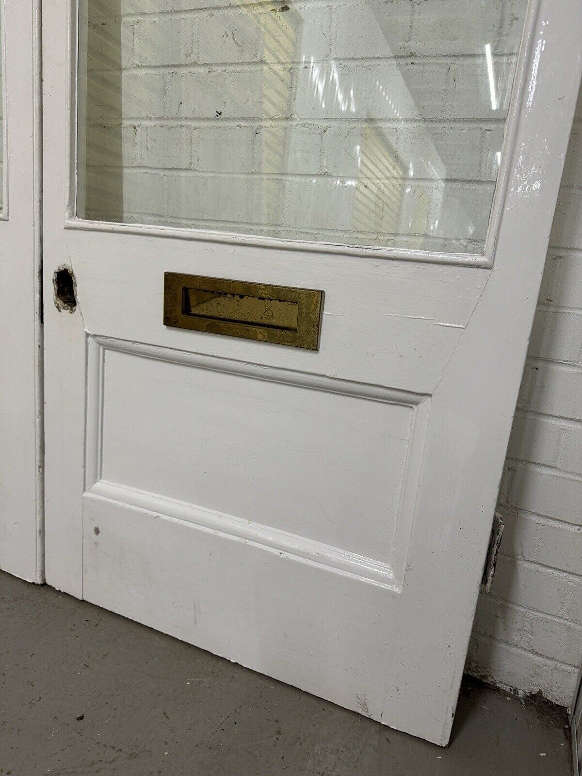 Reclaimed French Single Panel Glass Wooden Double Doors 2023 x 1557mm