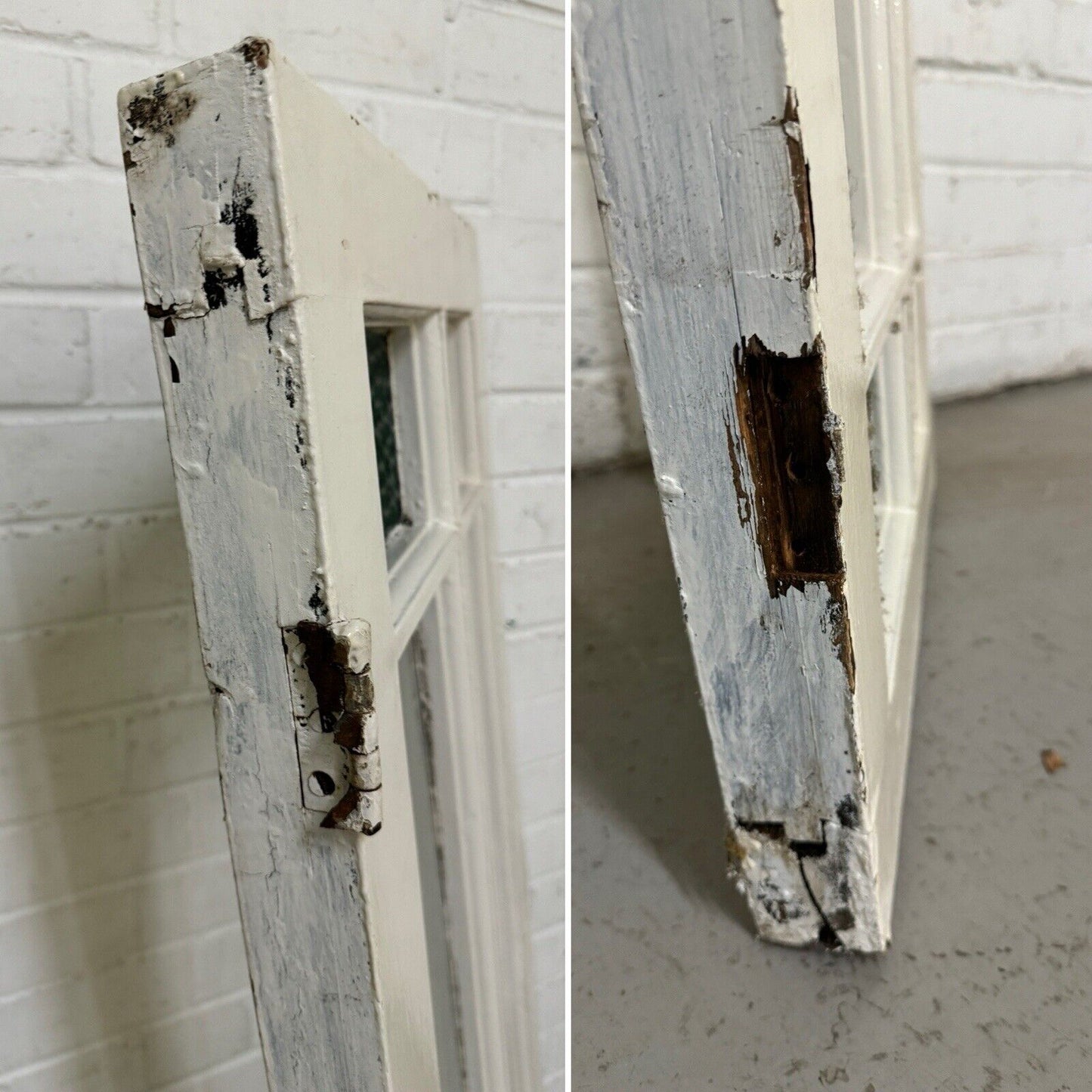 Reclaimed Old Edwardian Panel Wooden Window With Glory Star glass 1215 x 455mm