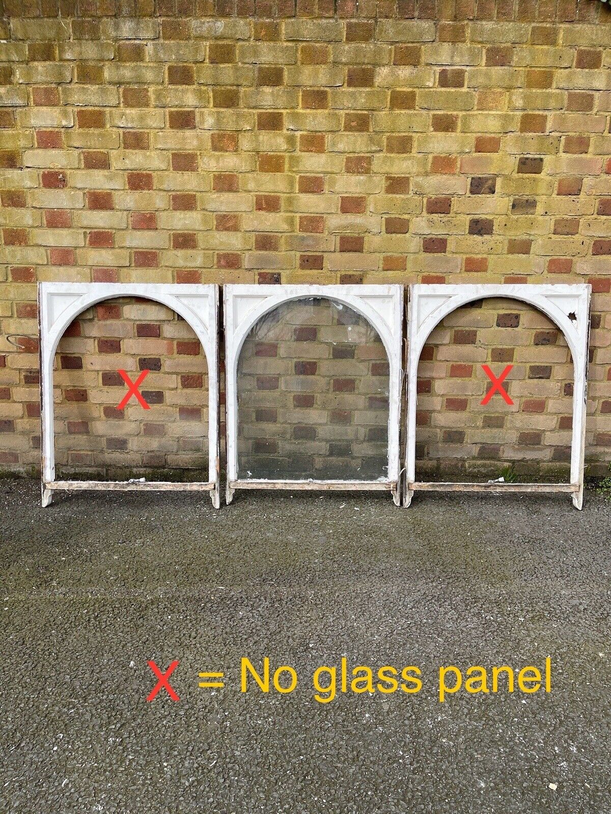 Job Lot of 3 Reclaimed Old Edwardian Arch Wooden Sash Windows 760 x 957mm