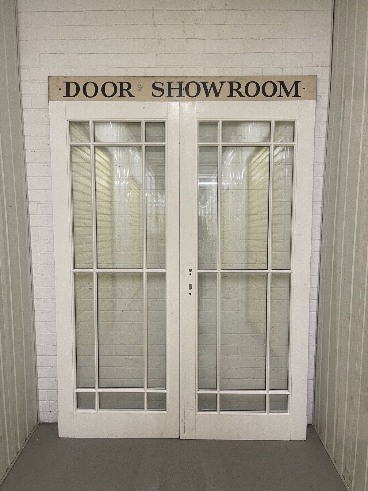 Reclaimed Style French Double Glazed Glass Wooden Double Doors 2034mm x 1530mm